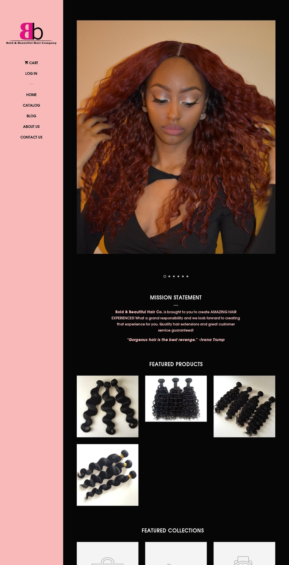 boldandbeautifulhairco.com shopify website screenshot