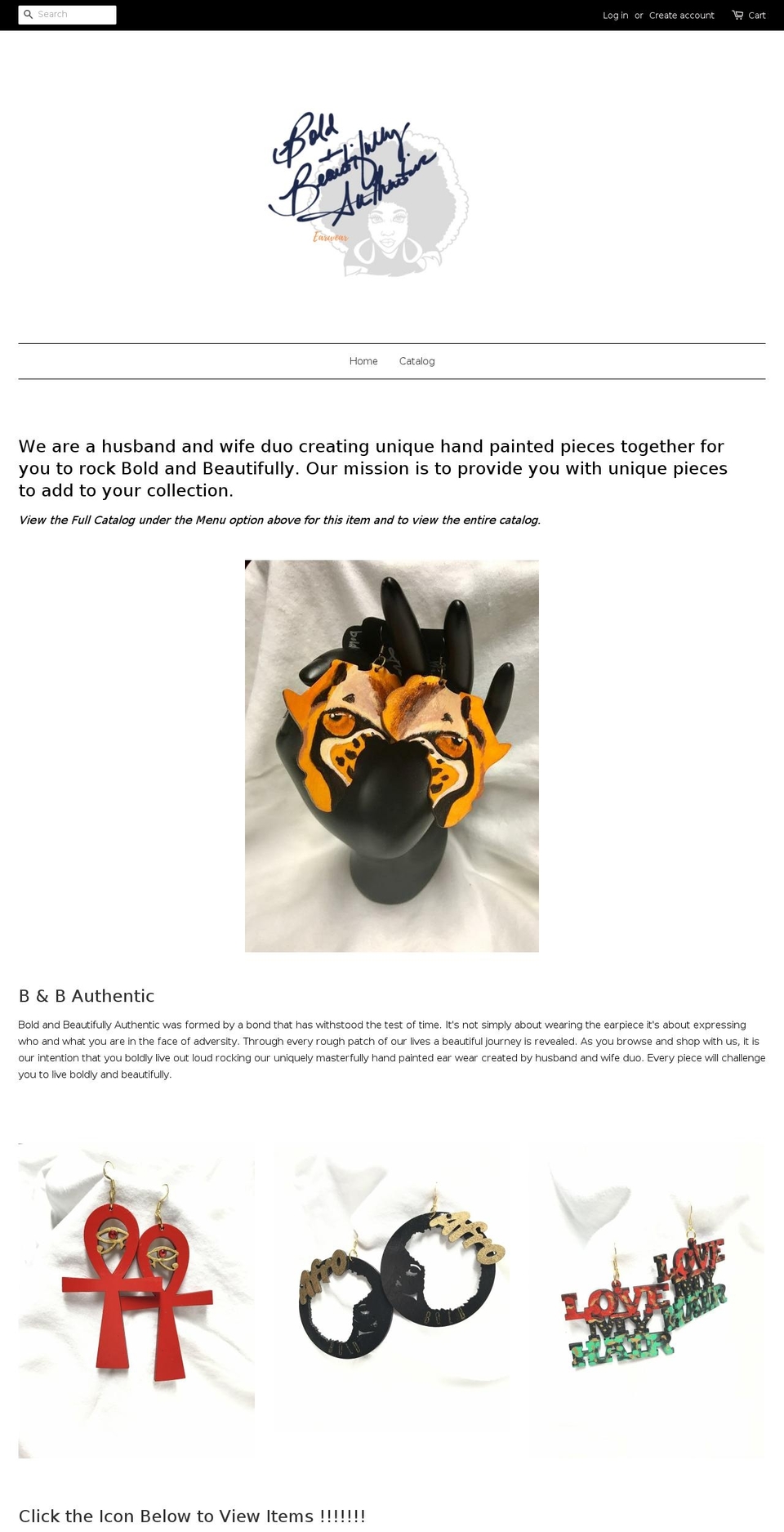 boldandbeautifullyauthentic.com — Shopify storefront screenshot