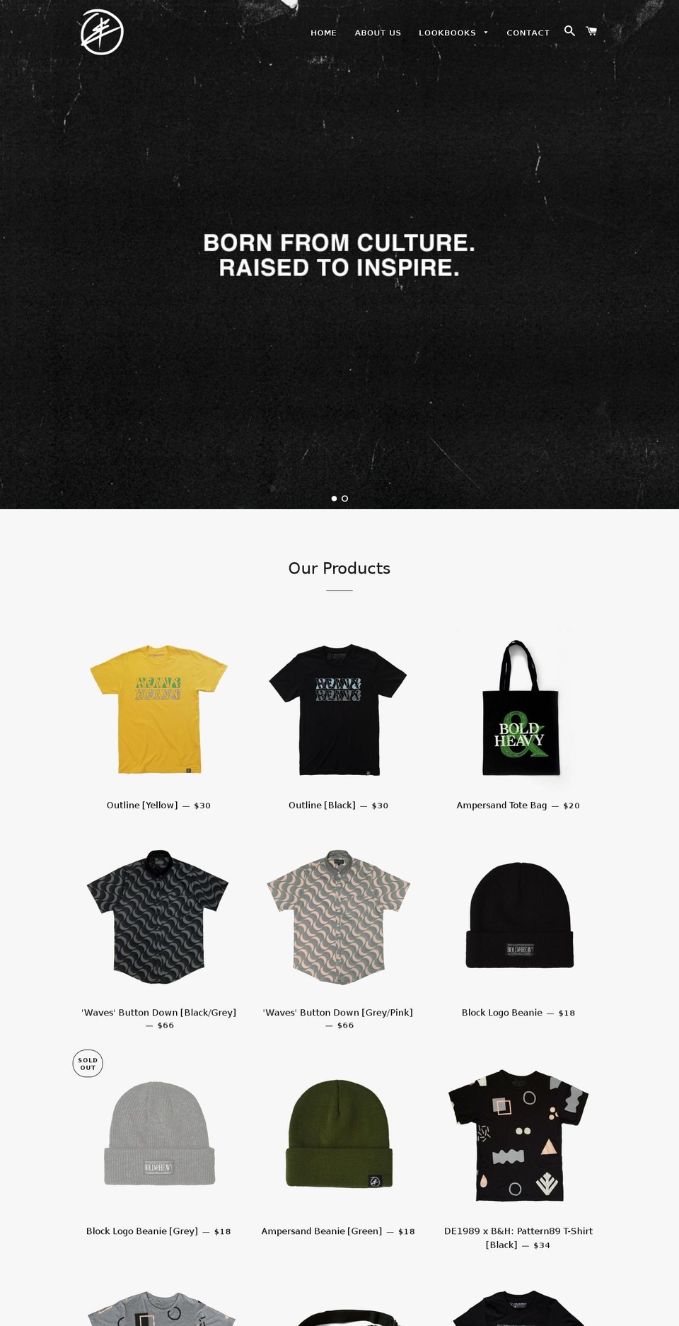 boldandheavy.com shopify website screenshot
