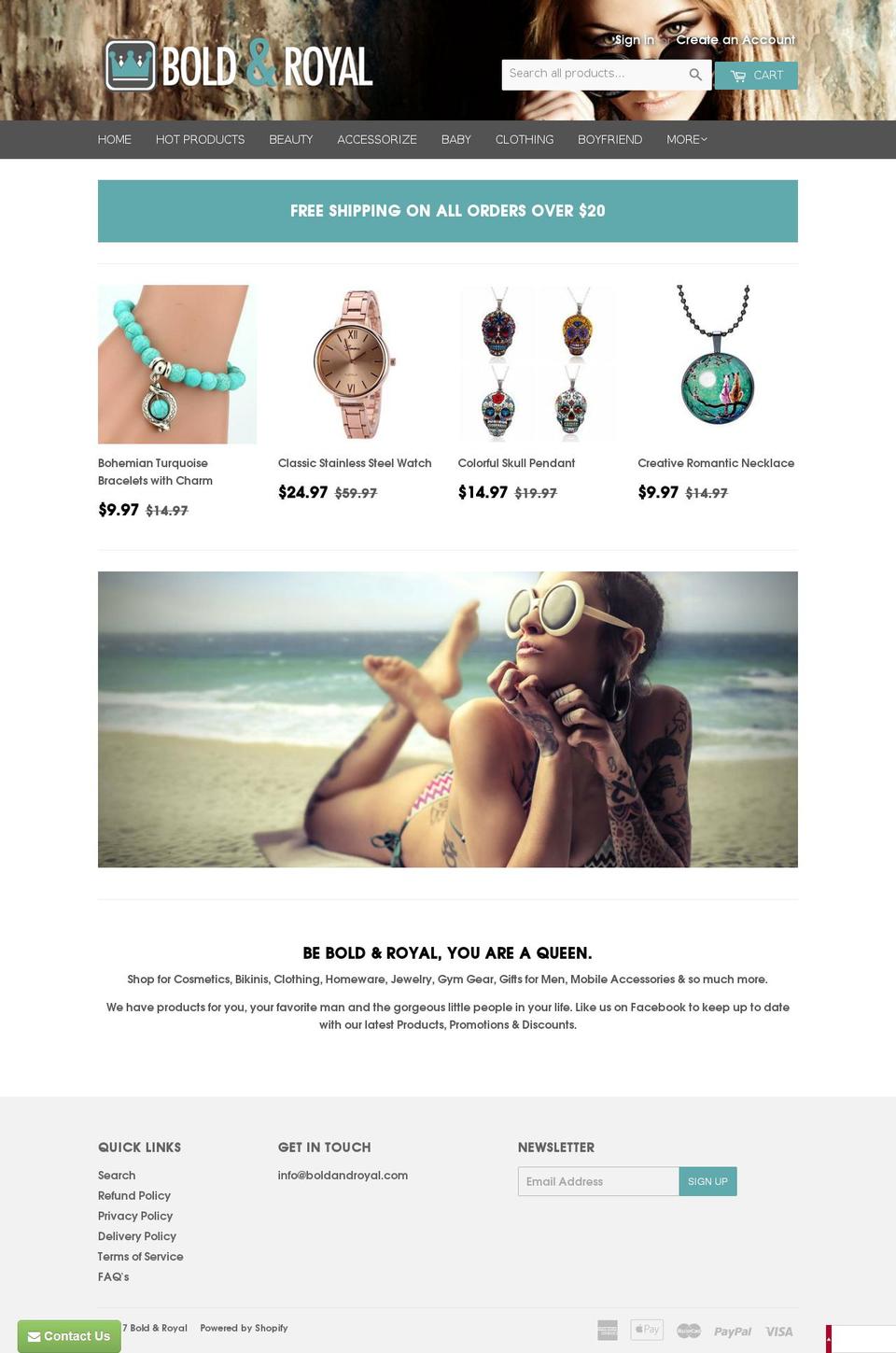 boldandroyal.com shopify website screenshot