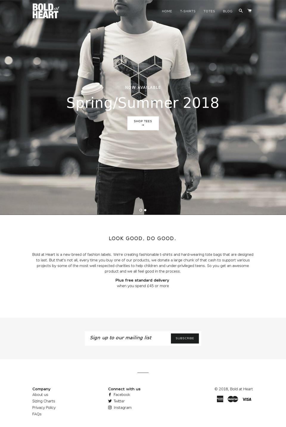 boldatheart.com shopify website screenshot