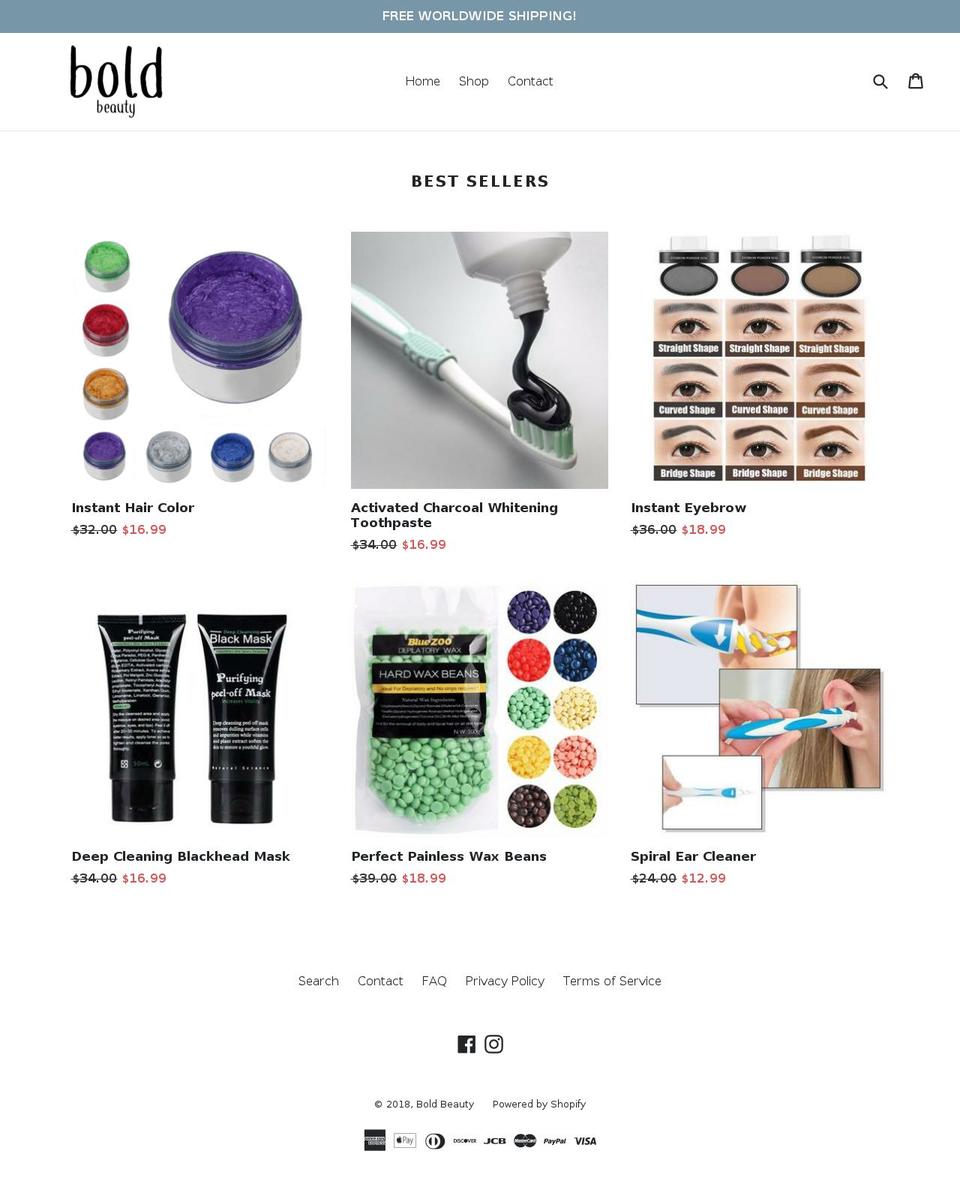 boldbeauty.co shopify website screenshot