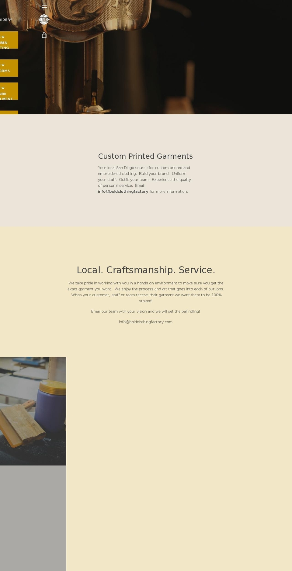 boldclothingfactory.com — Shopify storefront screenshot