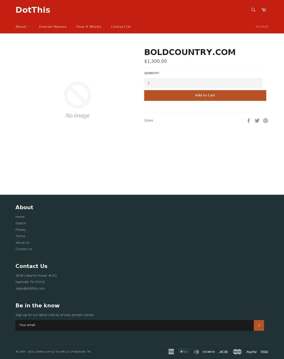 boldcountry.com — Shopify storefront screenshot