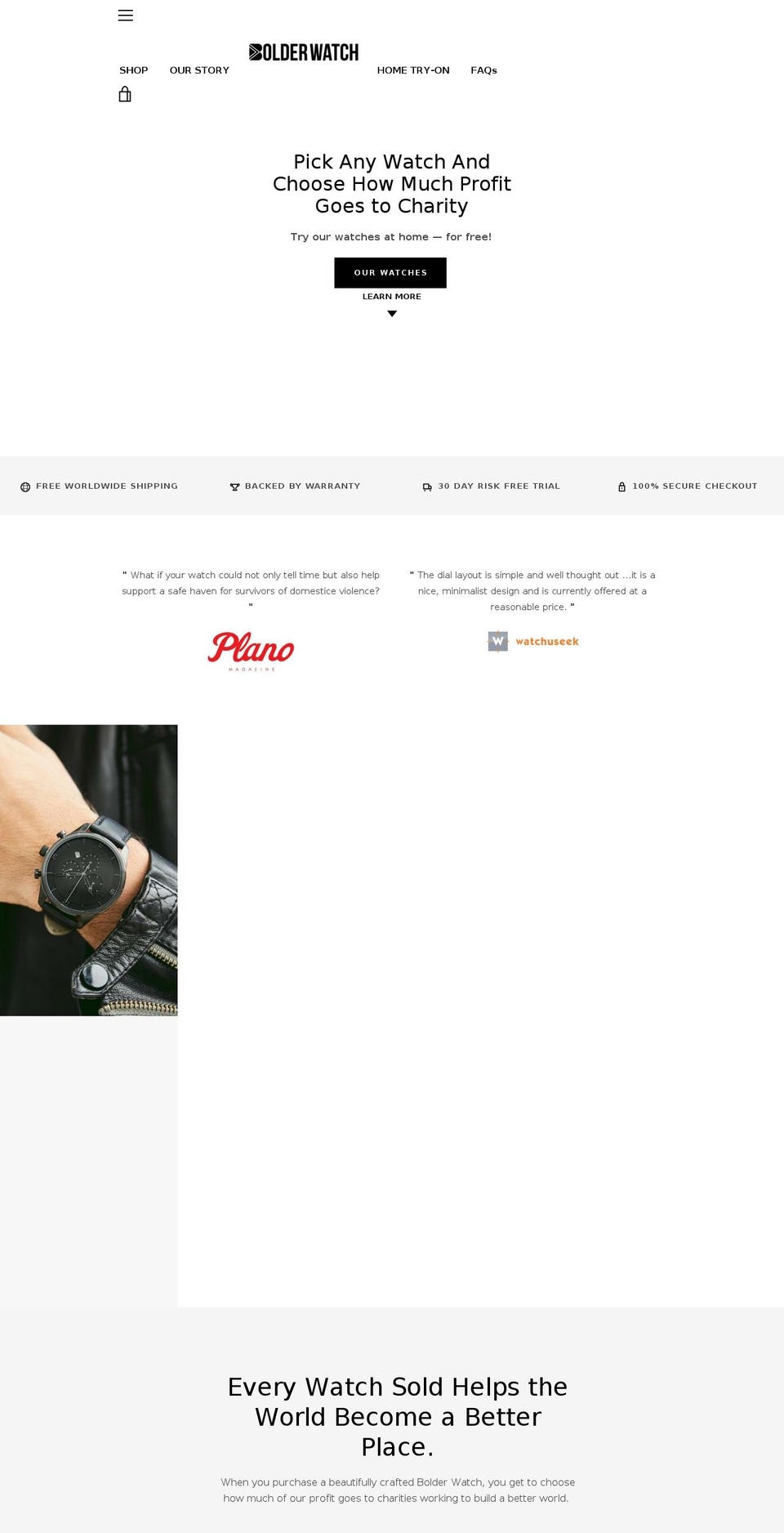 bolderwatch.com shopify website screenshot