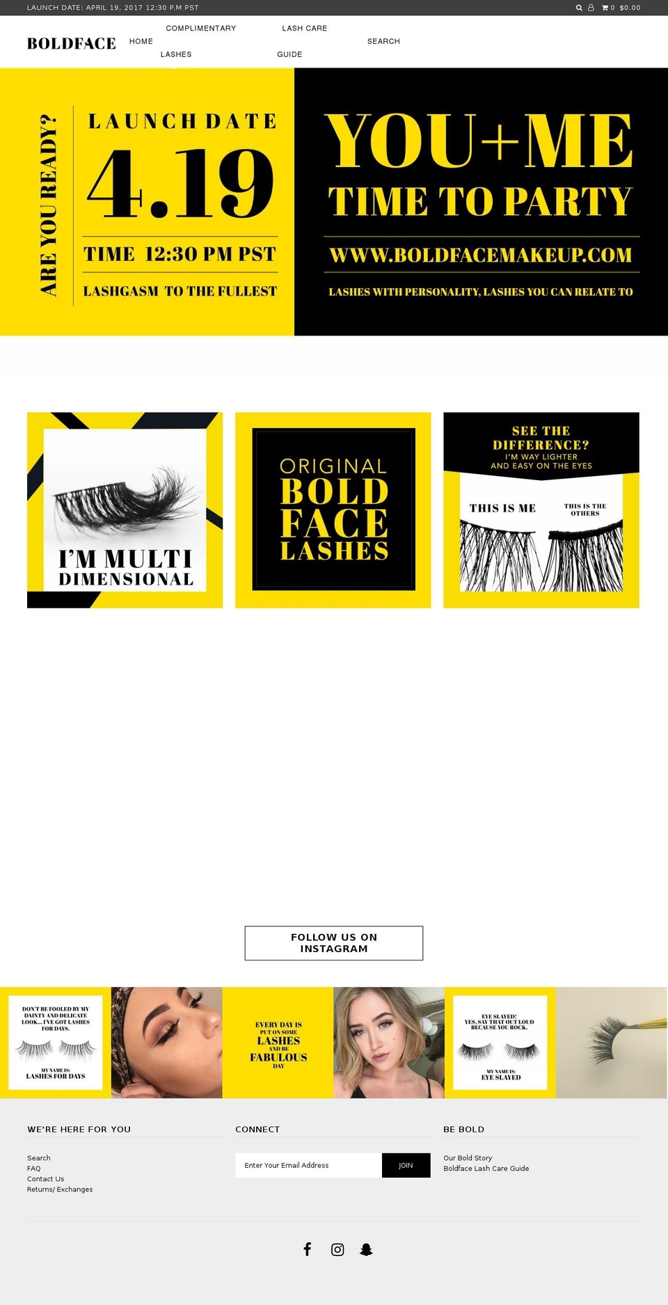 boldfacemakeup.com shopify website screenshot