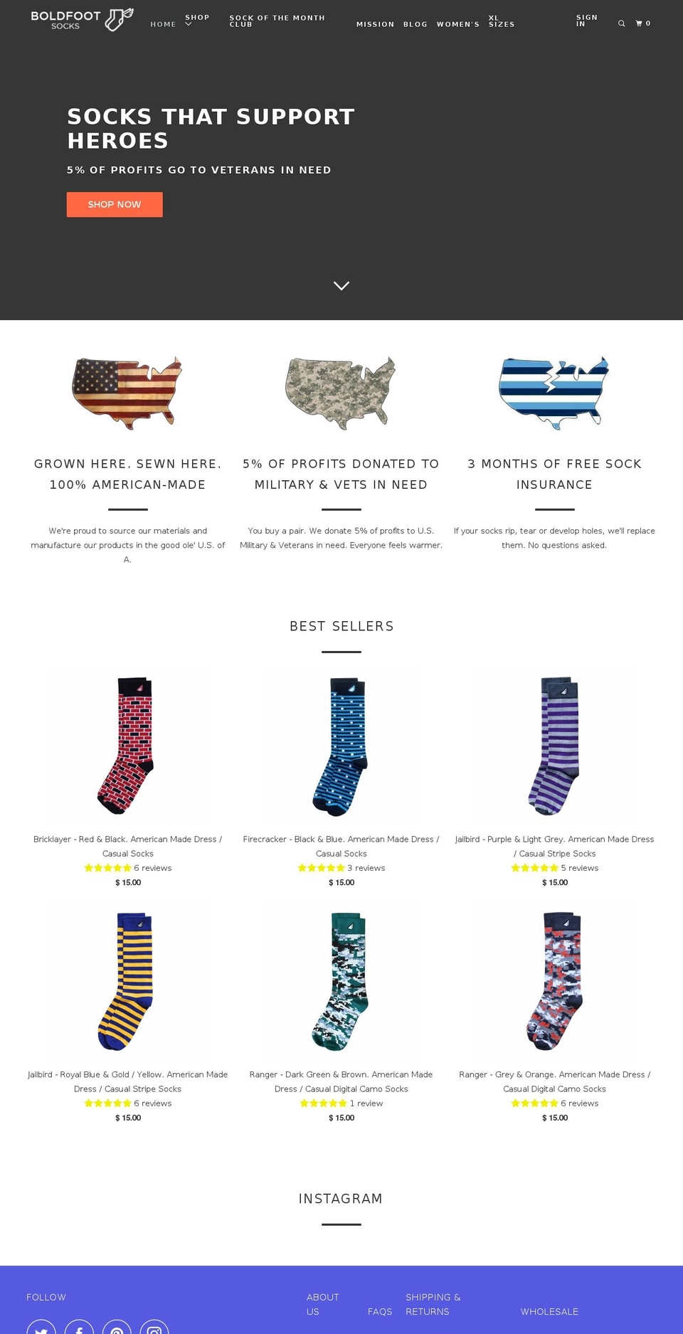 boldfeet.com shopify website screenshot