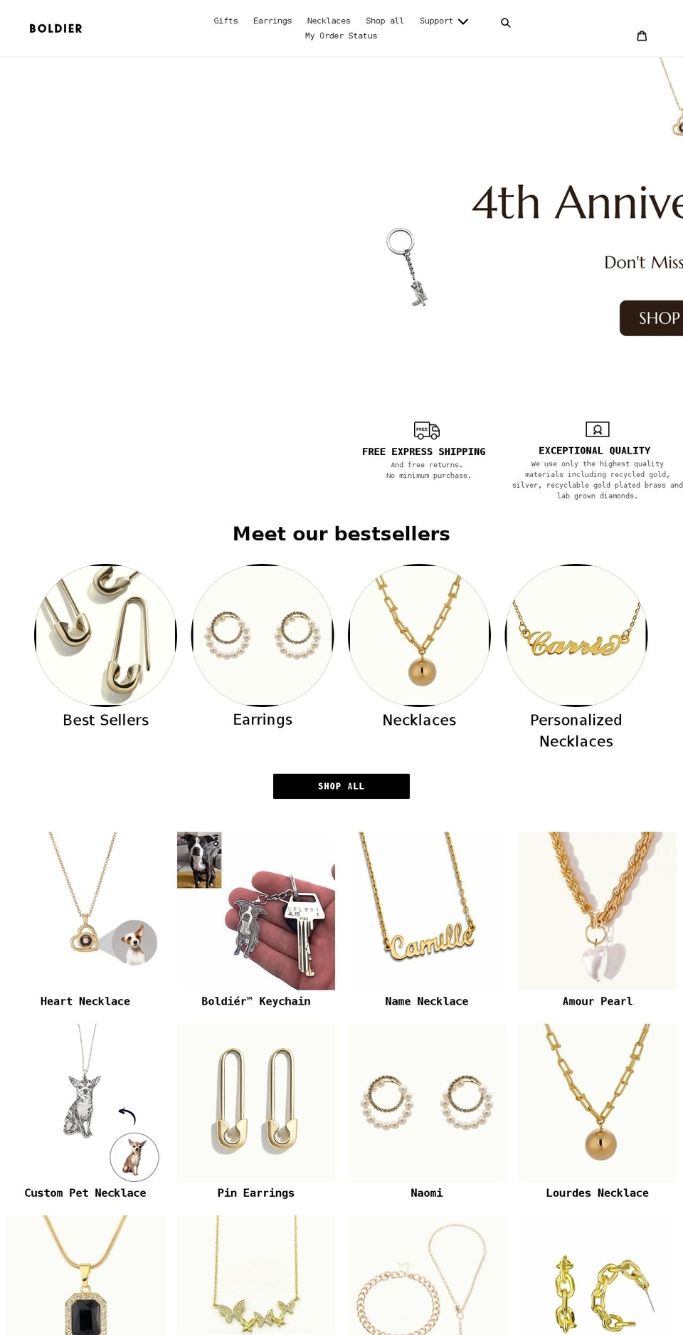 boldier.com shopify website screenshot
