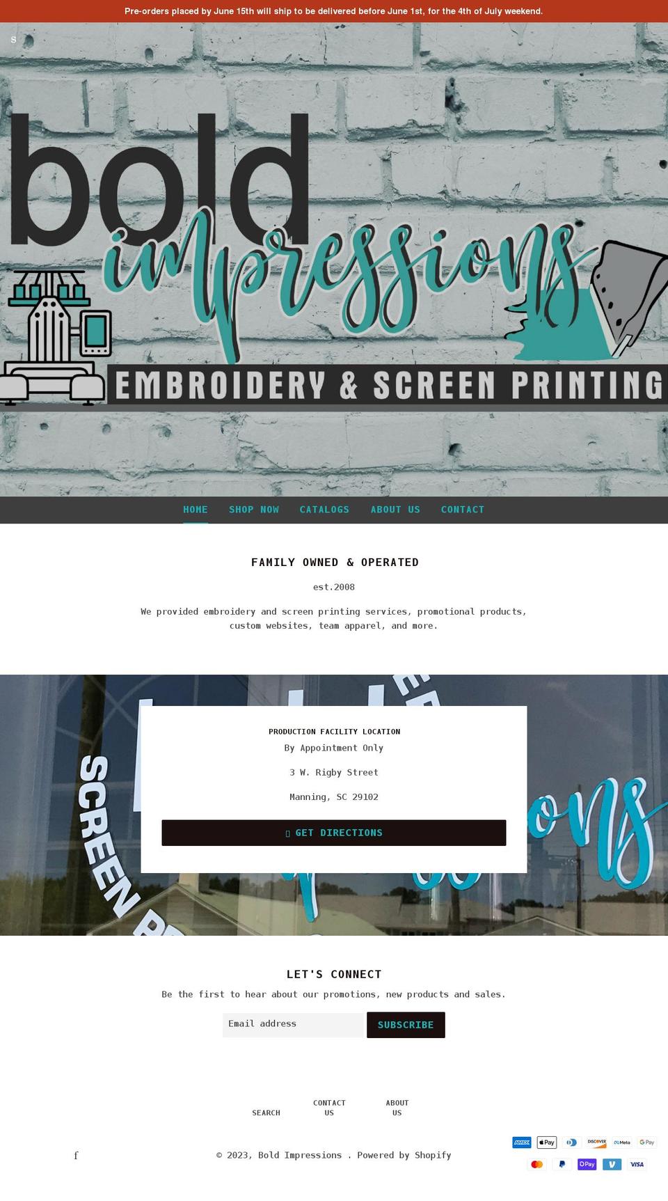 boldimpressionsnow.com shopify website screenshot