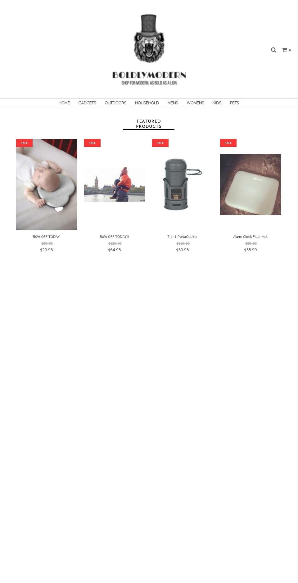 boldlymodern.com shopify website screenshot