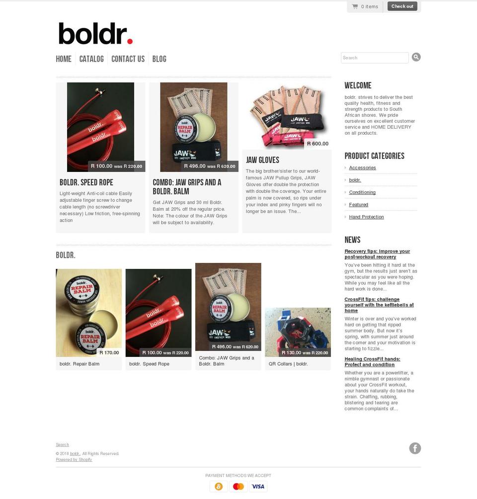 boldr.co.za shopify website screenshot