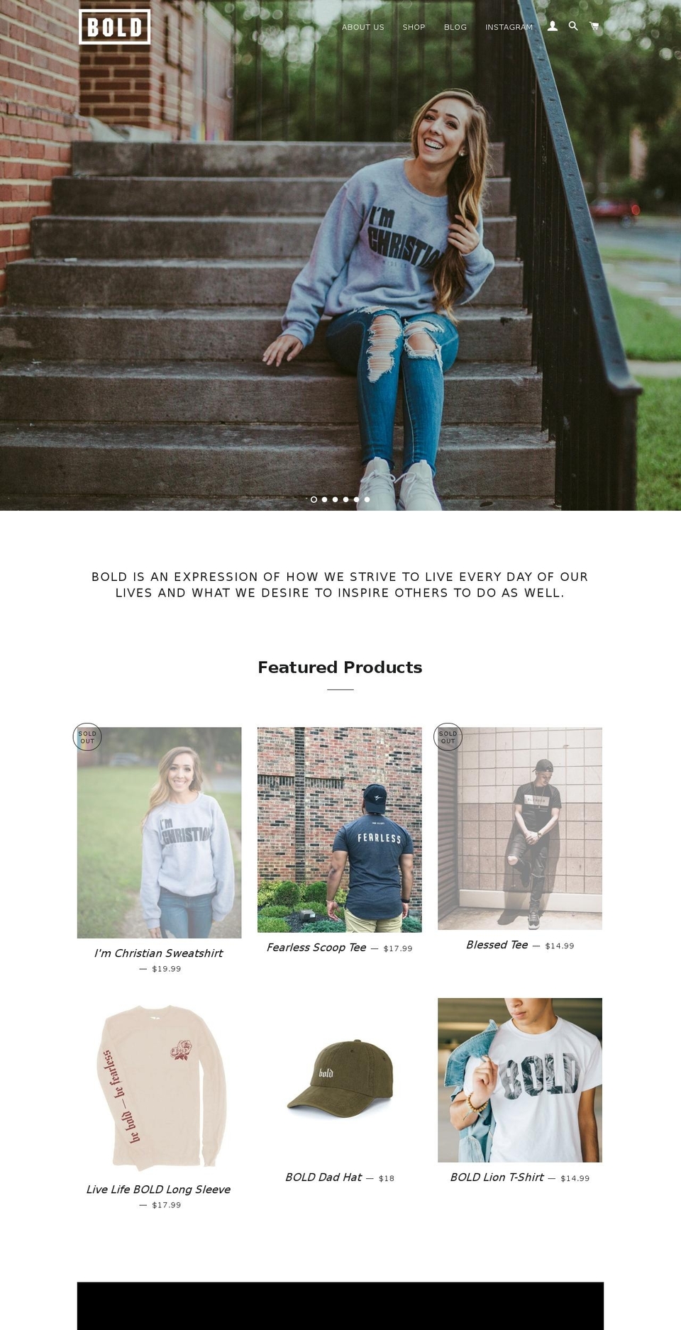 boldreams.com — Shopify storefront screenshot