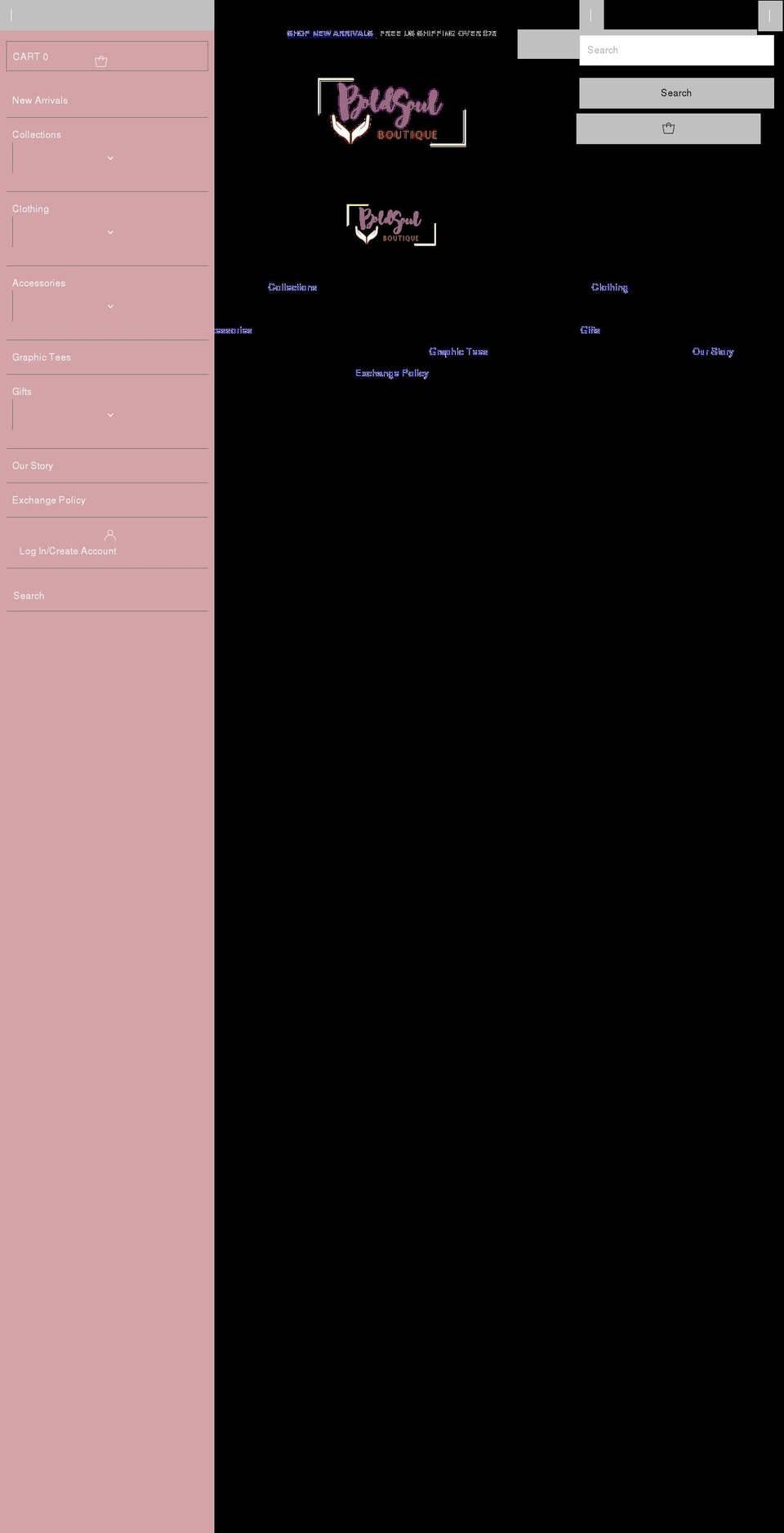 boldsoulboutique.com shopify website screenshot