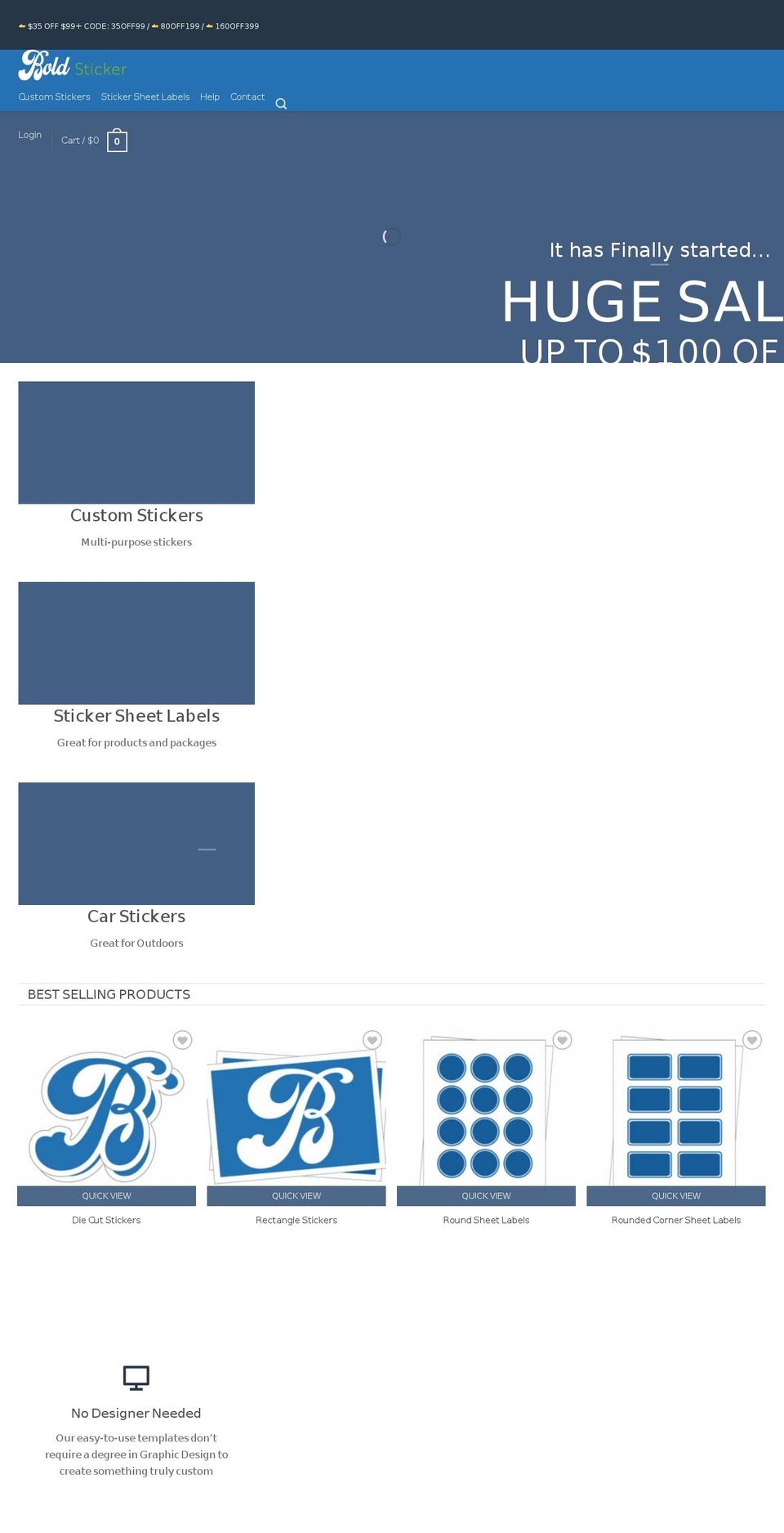 boldsticker.com.au shopify website screenshot