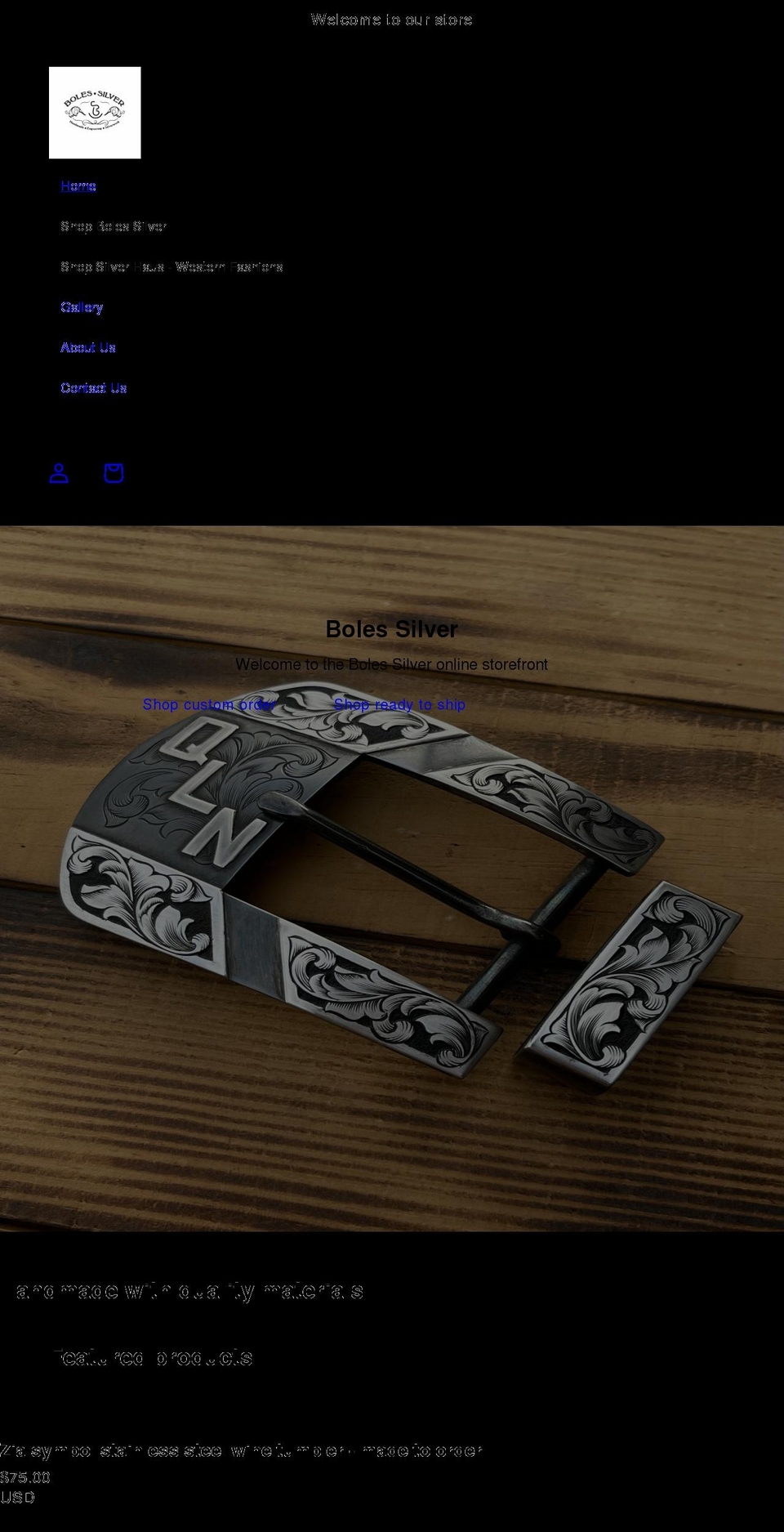 bolessilver.com shopify website screenshot
