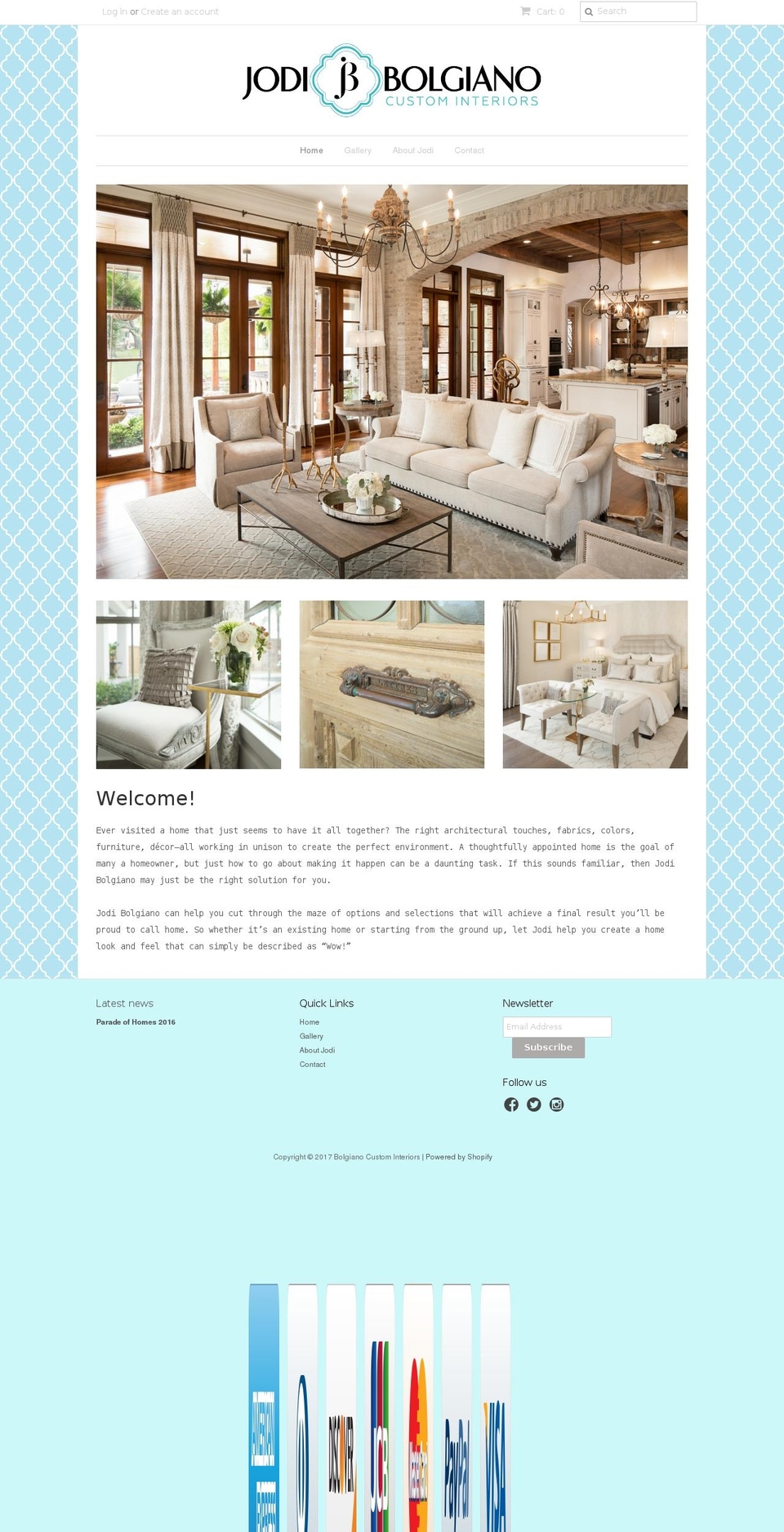 bolgianointeriors.com shopify website screenshot