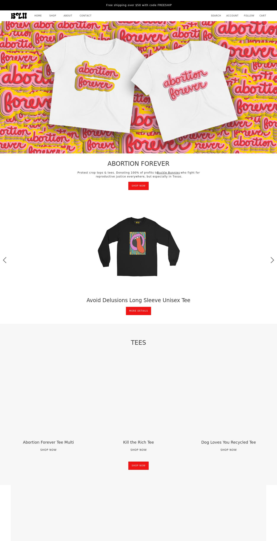 boliimpls.com shopify website screenshot