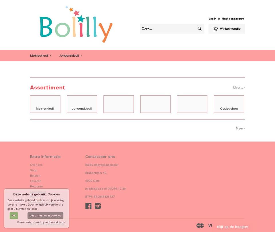 bolilly.be shopify website screenshot