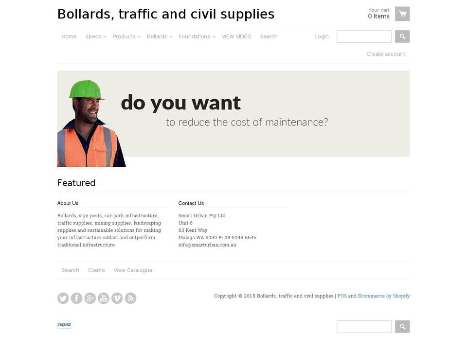 bollards.info shopify website screenshot