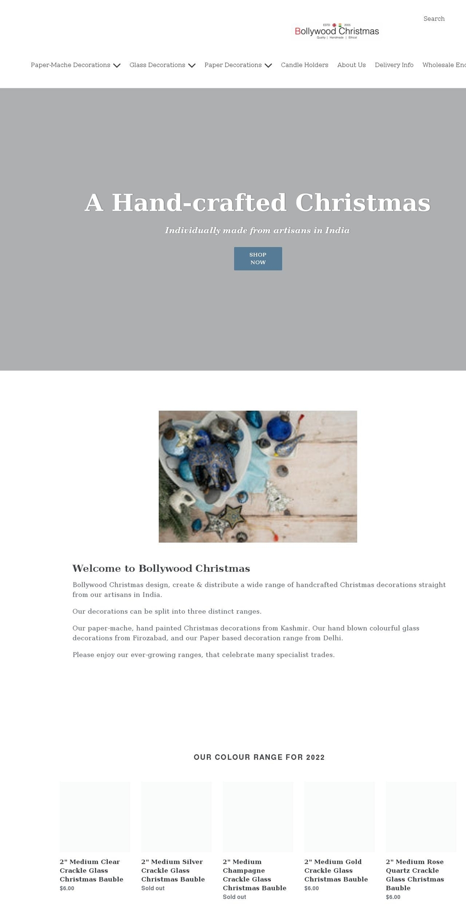 bollywoodchristmas.com shopify website screenshot