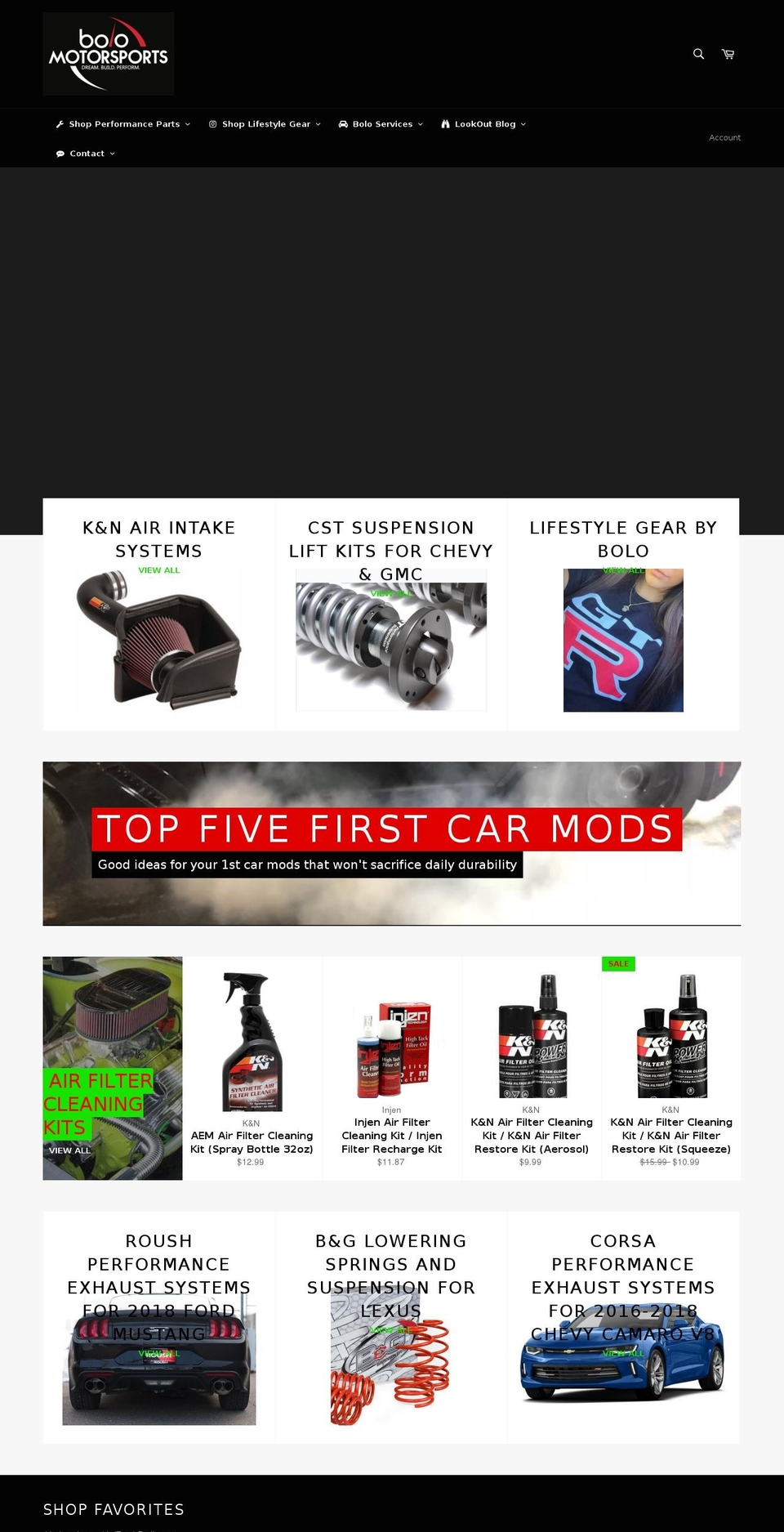 bolomotorsports.com shopify website screenshot