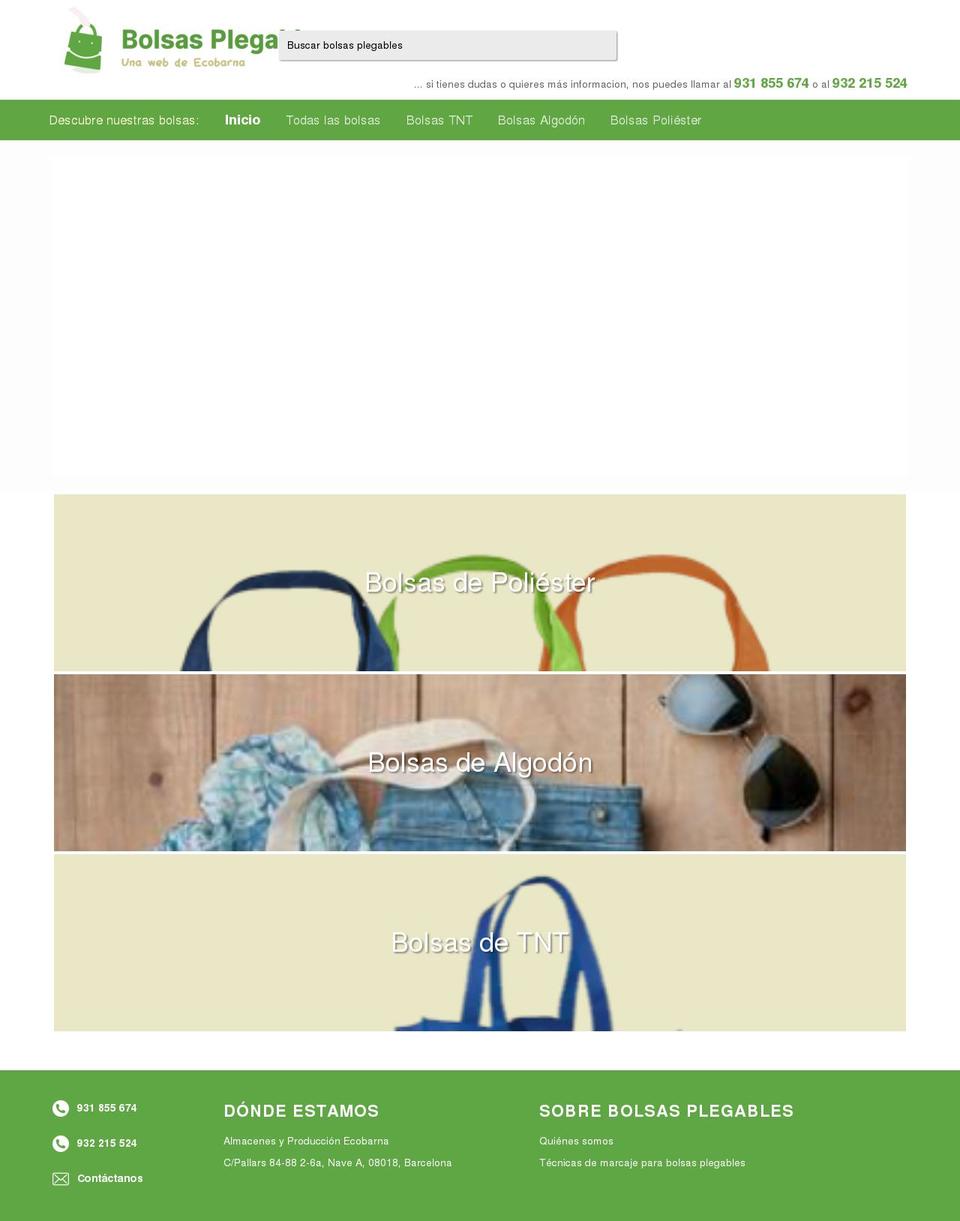bolsasplegables.com — Shopify storefront screenshot