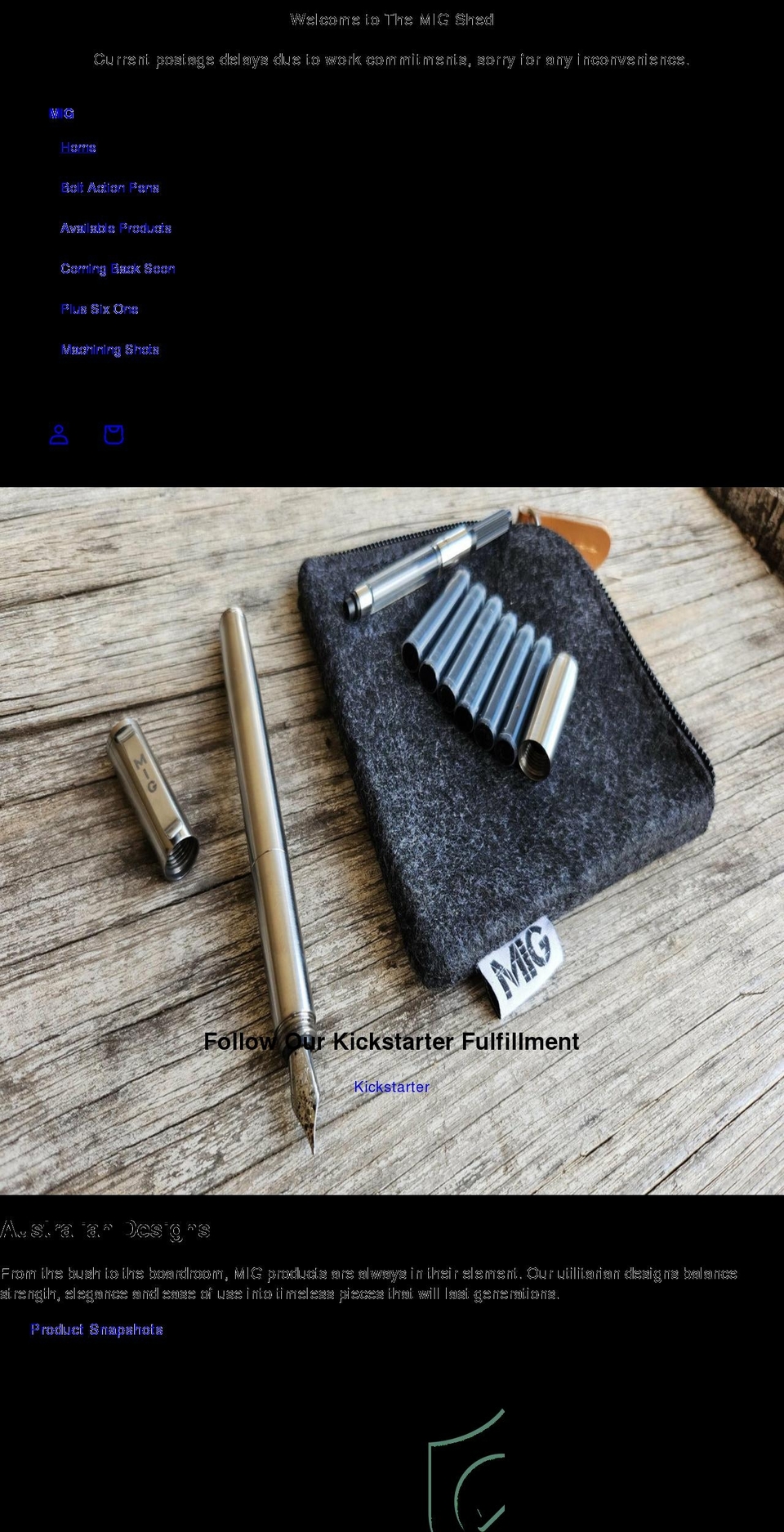 boltactionspens.com — Shopify storefront screenshot