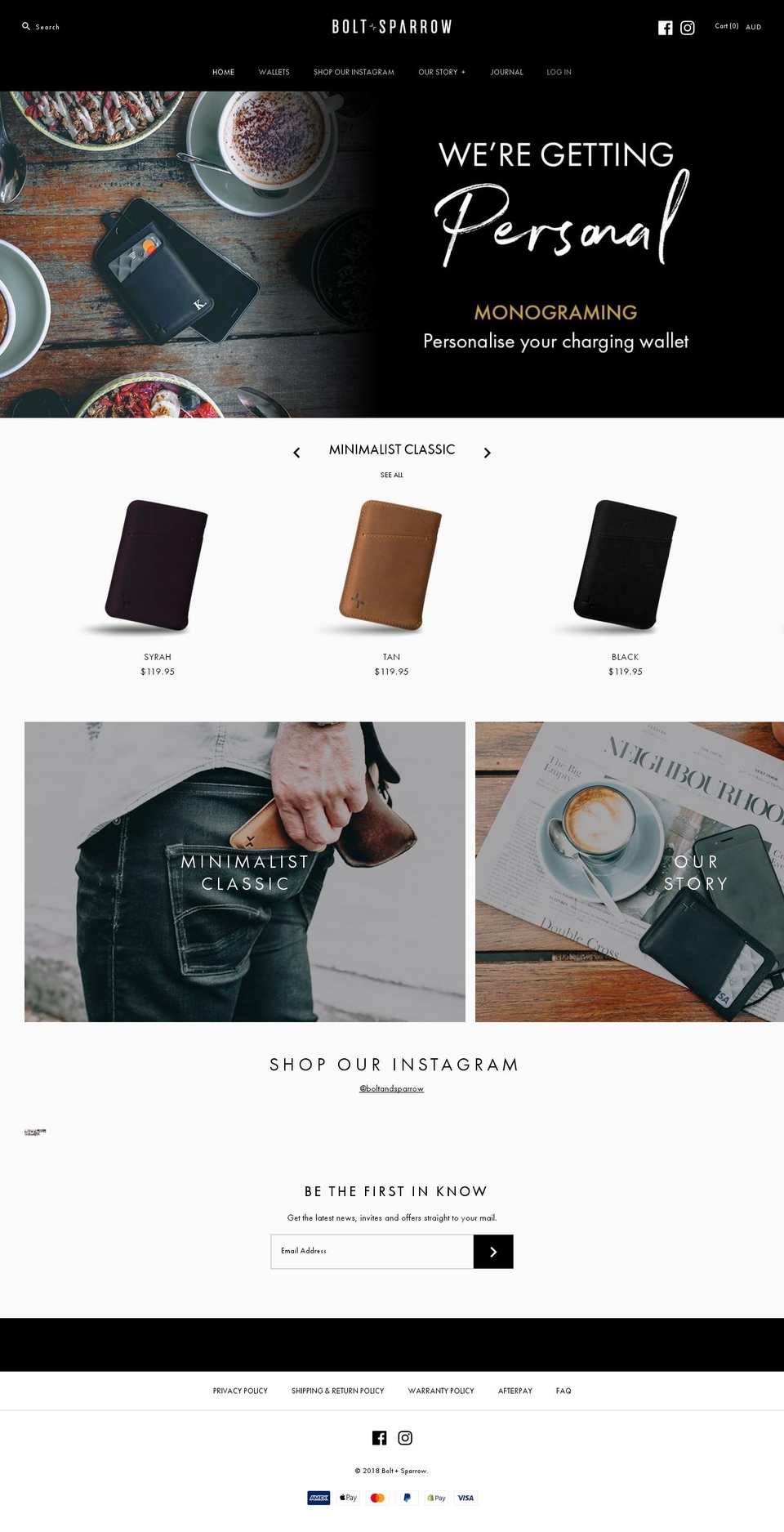 boltandsparrow.com — Shopify storefront screenshot