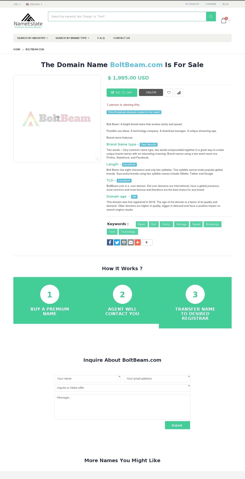 boltbeam.com — Shopify storefront screenshot