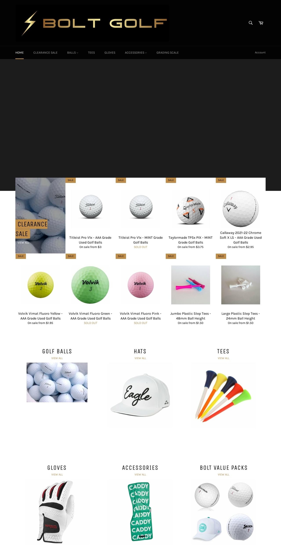 boltgolf.com.au shopify website screenshot