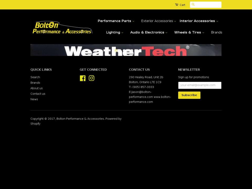bolton-performance.com shopify website screenshot