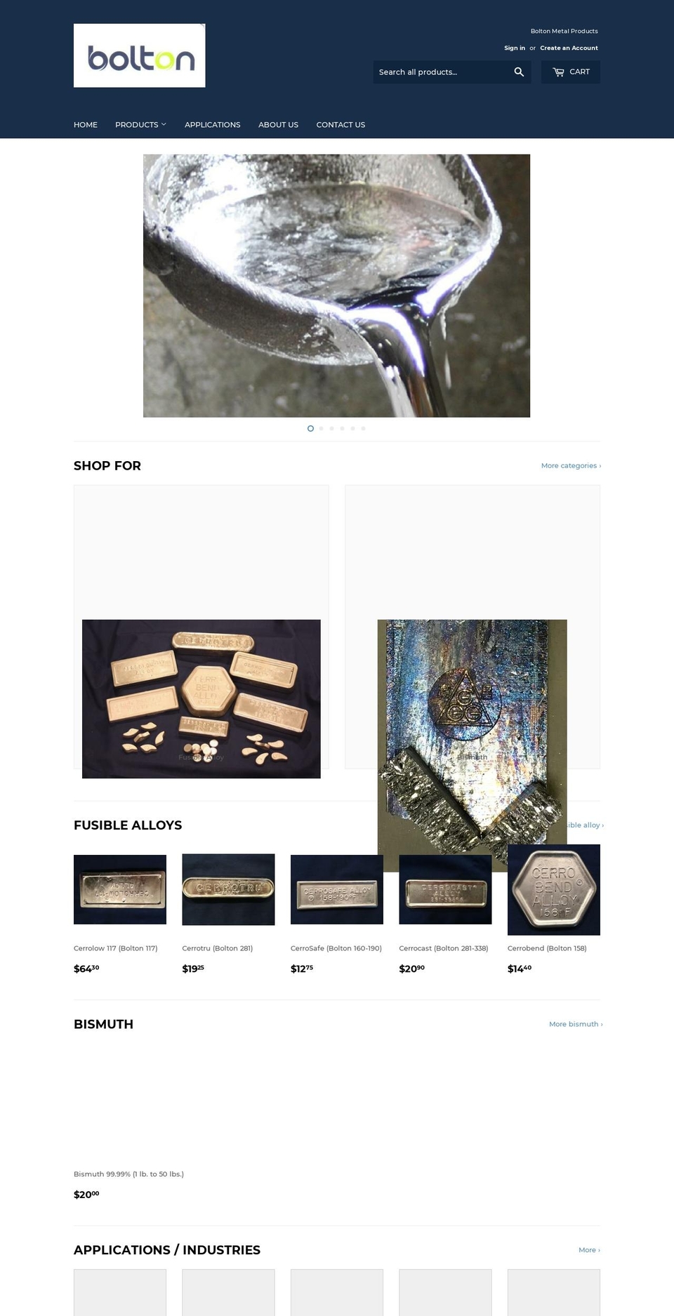 boltonmetal.com — Shopify storefront screenshot