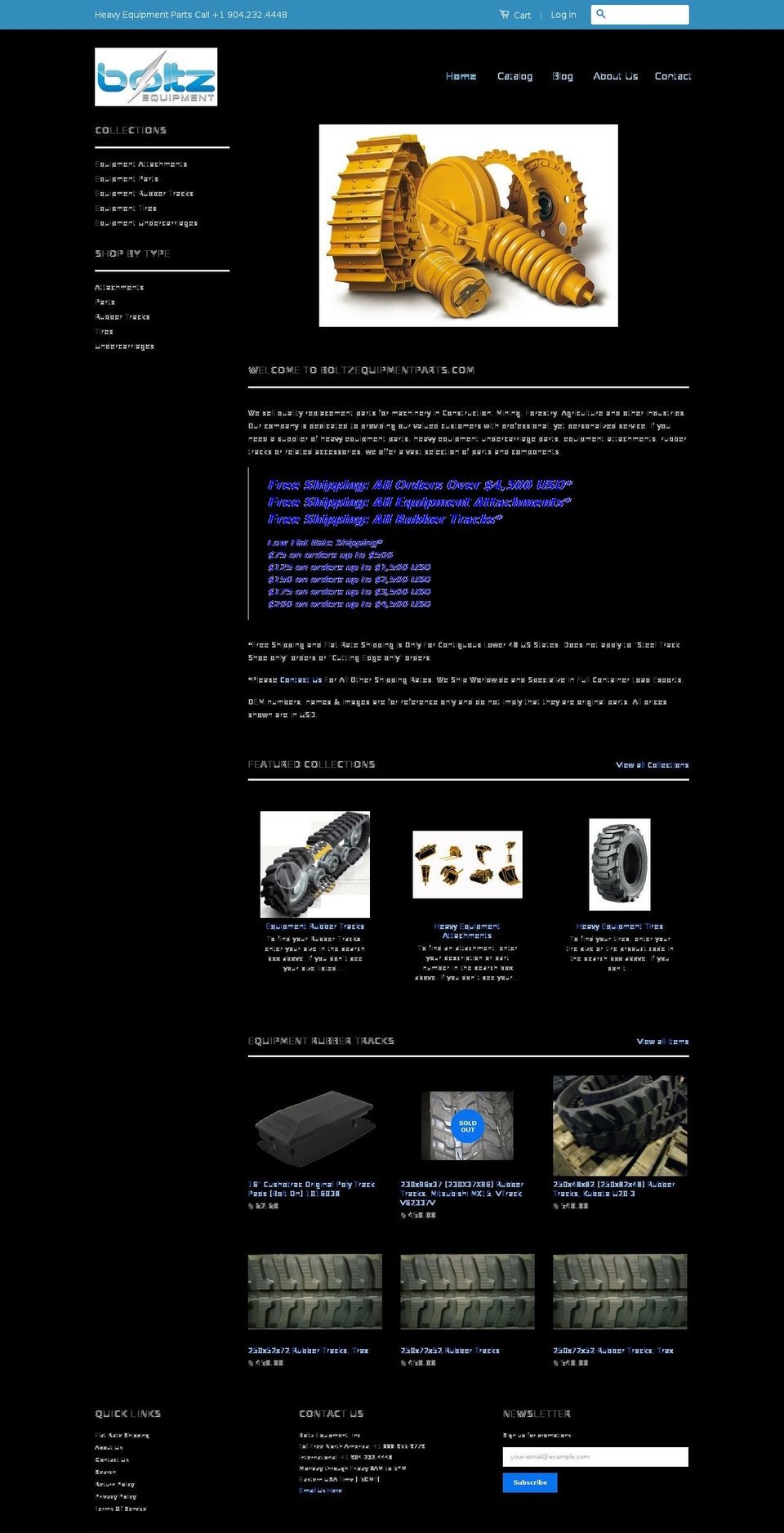 boltzequipmentparts.com shopify website screenshot