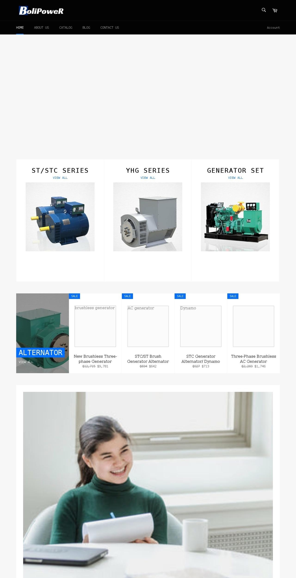 bolygenerators.com shopify website screenshot