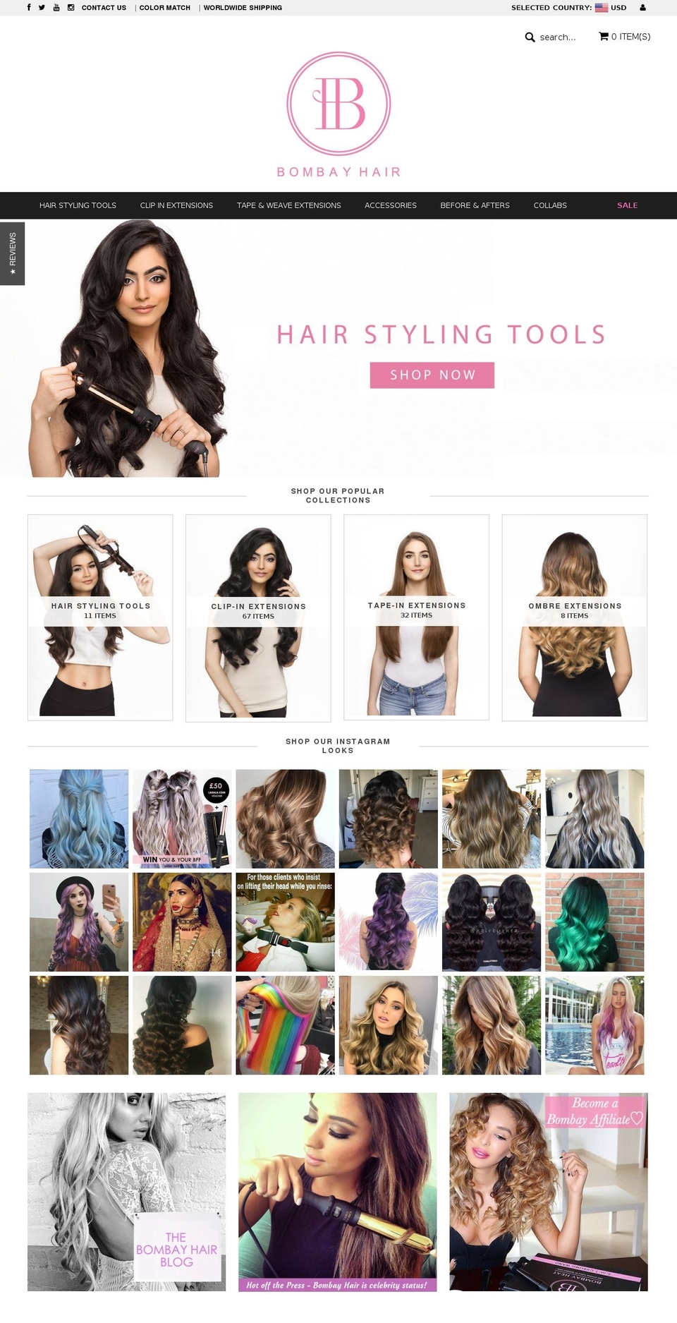 LIVE- -- Birthday Shopify theme site example bomayhair.com