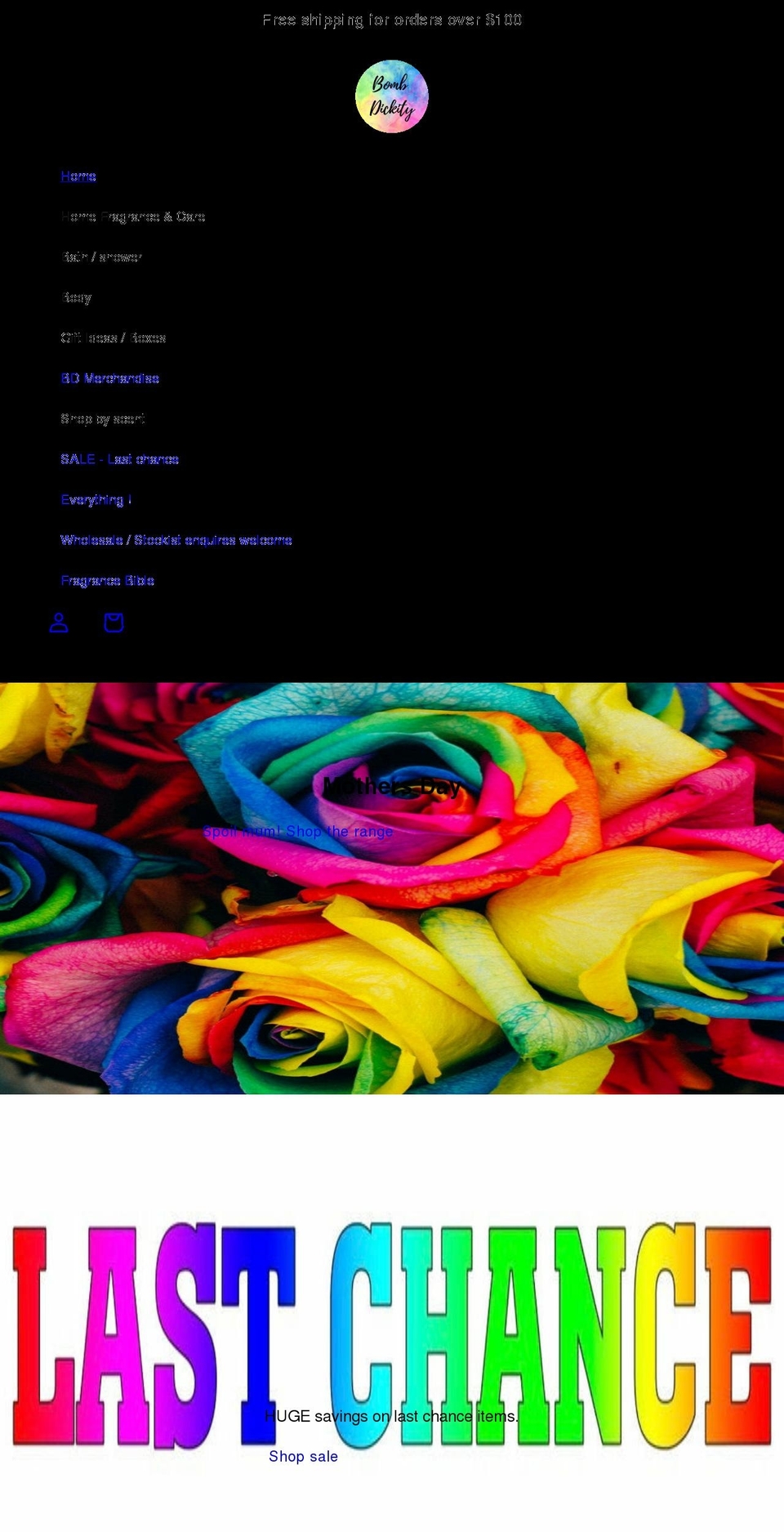 bomb-dickity.com.au shopify website screenshot