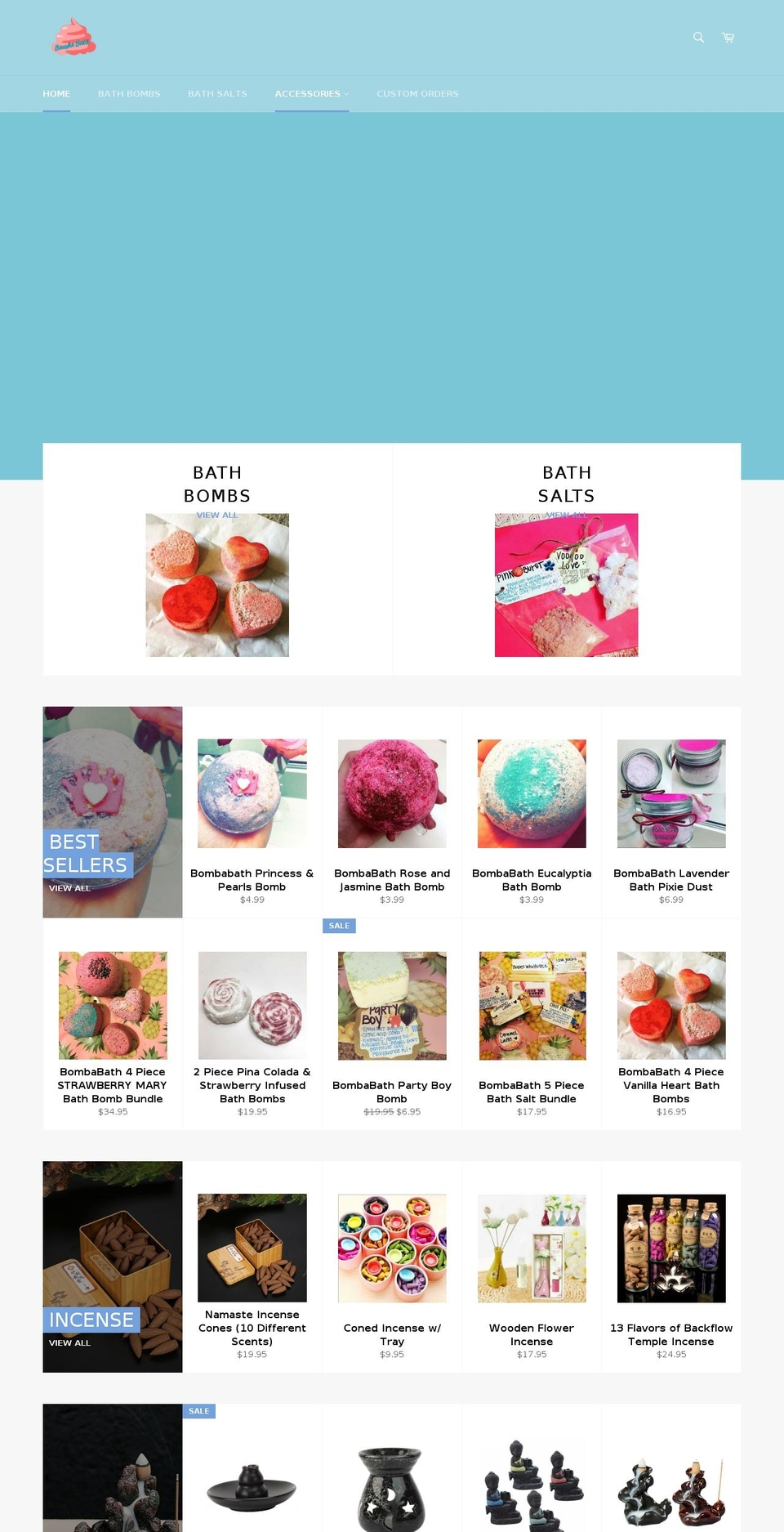 bombabath.com shopify website screenshot