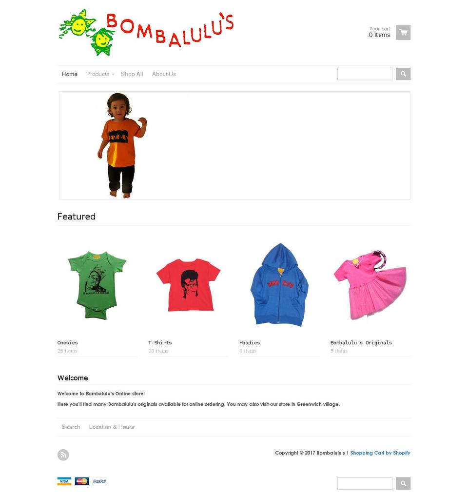 bombalulus.com shopify website screenshot