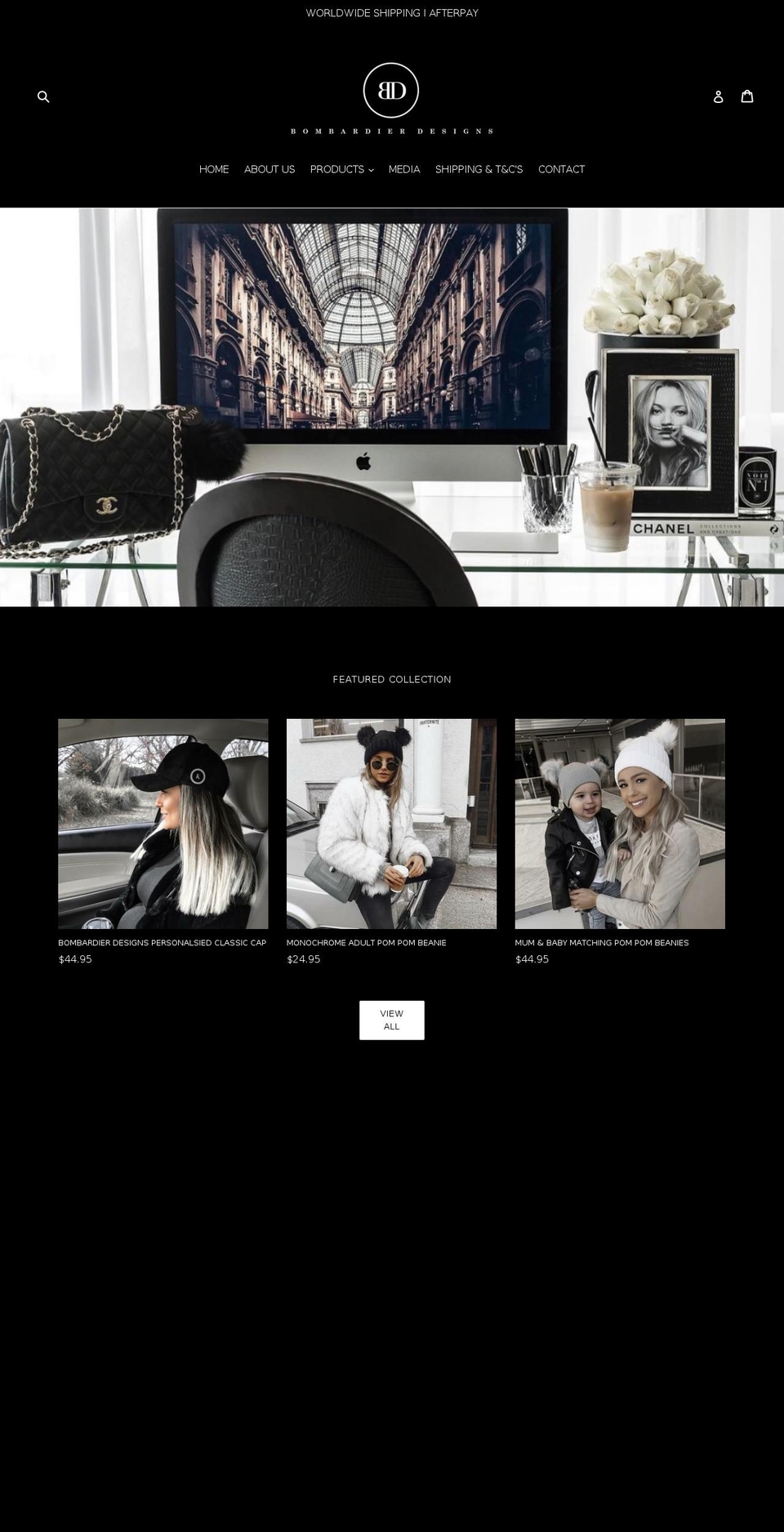 bombardierdesigns.com — Shopify storefront screenshot