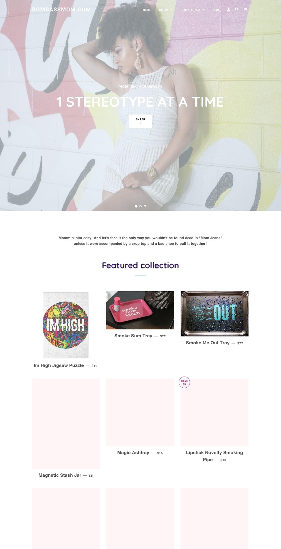 bombassmom.com — Shopify storefront screenshot