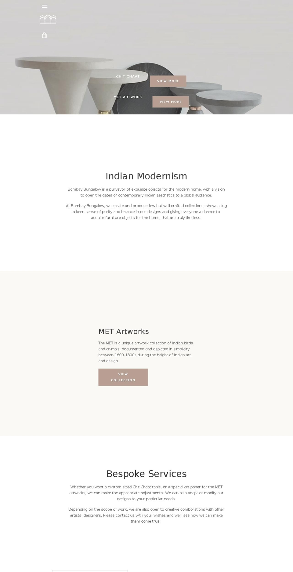 bombaybungalow.com — Shopify storefront screenshot