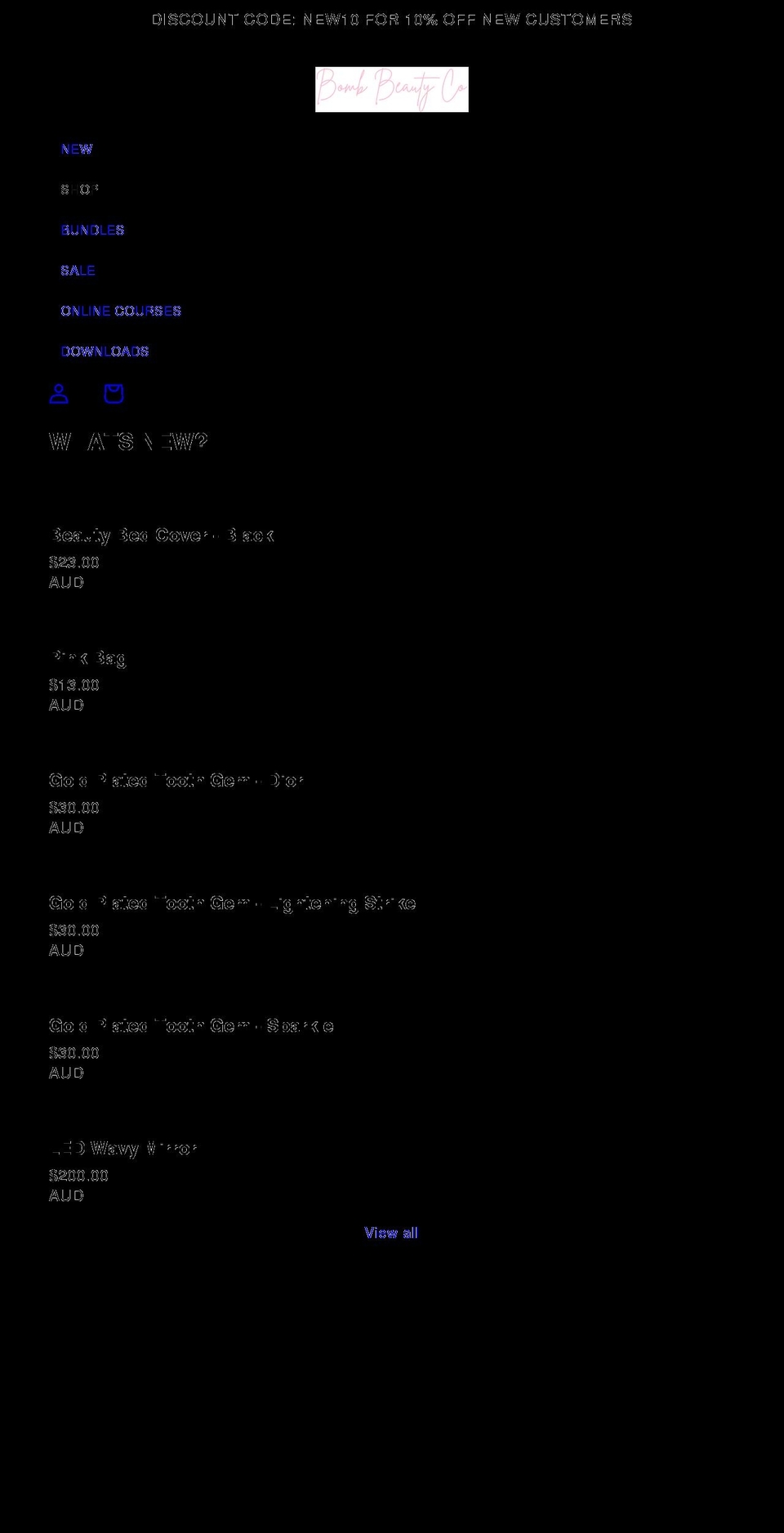 bombbeautyco.com shopify website screenshot
