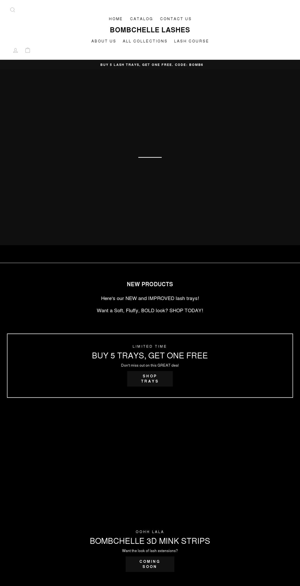 bombchellelashes.com shopify website screenshot