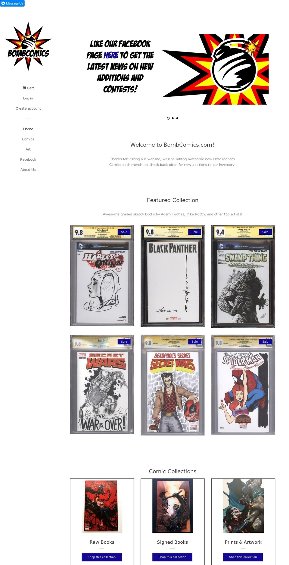 bombcomics.com — Shopify storefront screenshot