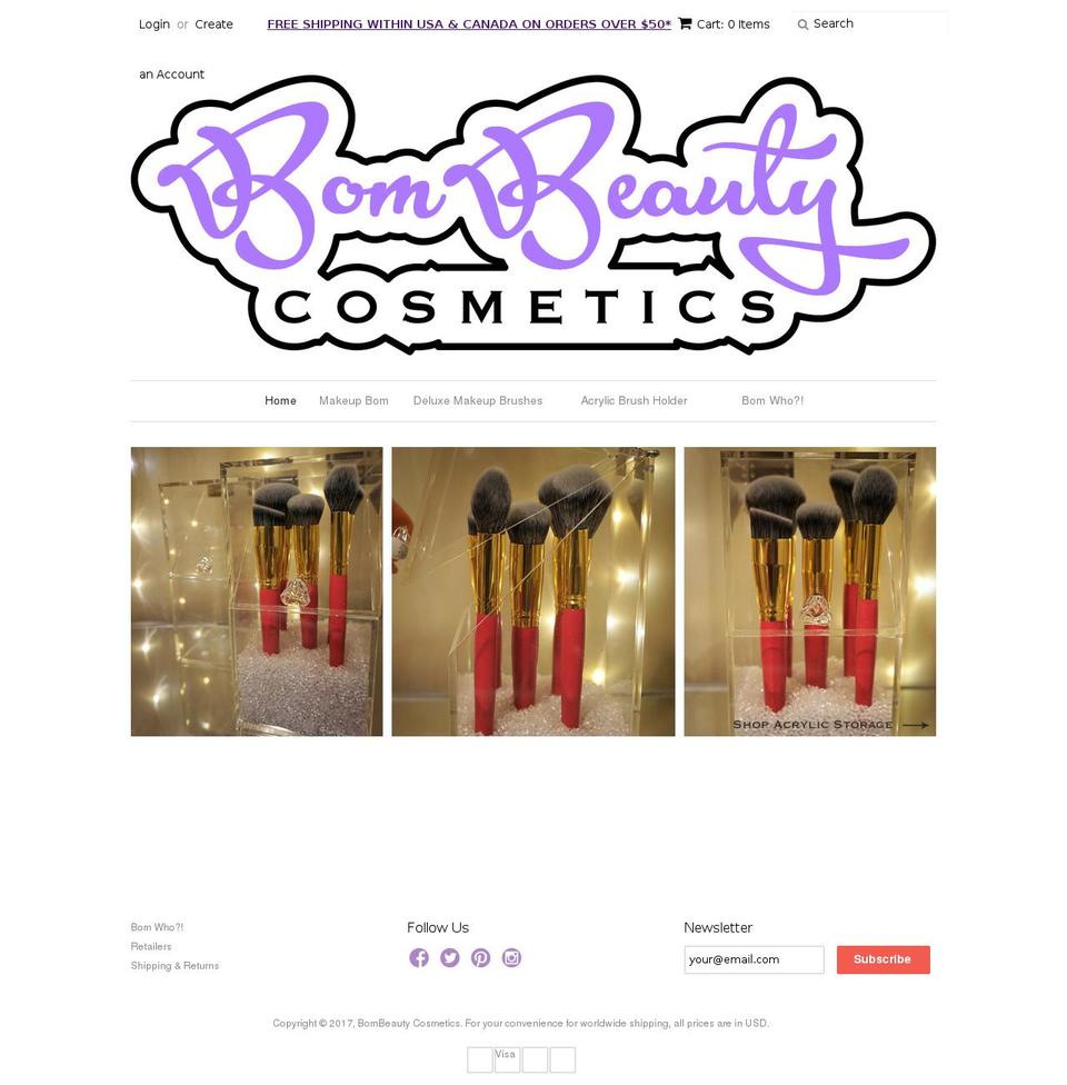 bombeautycosmetics.com shopify website screenshot