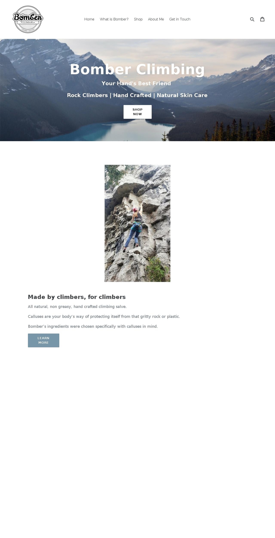 bomberclimbing.com — Shopify storefront screenshot