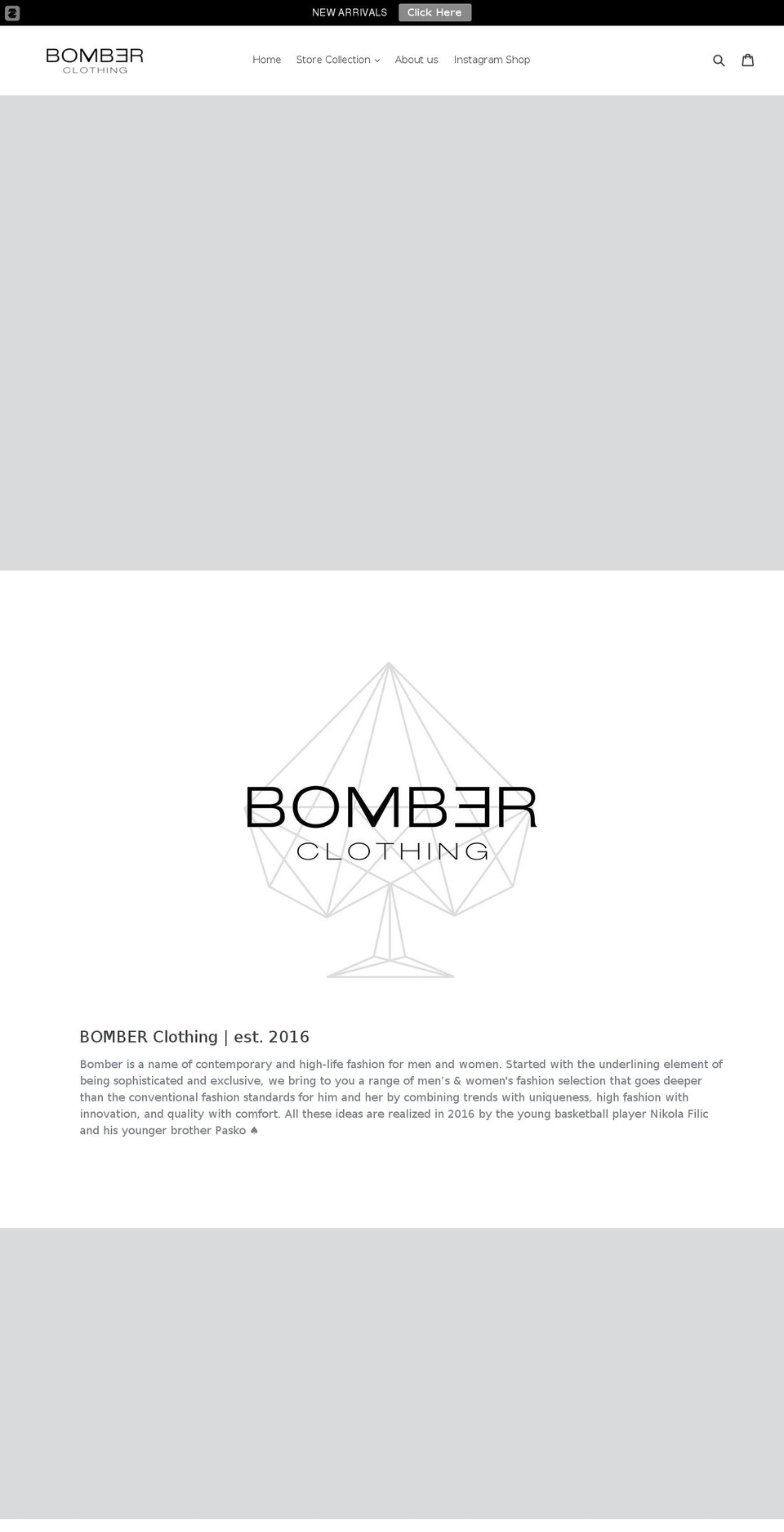 bomberclothing.com shopify website screenshot