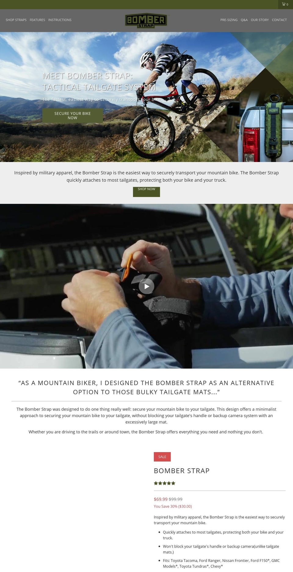 bomberstrap.com shopify website screenshot