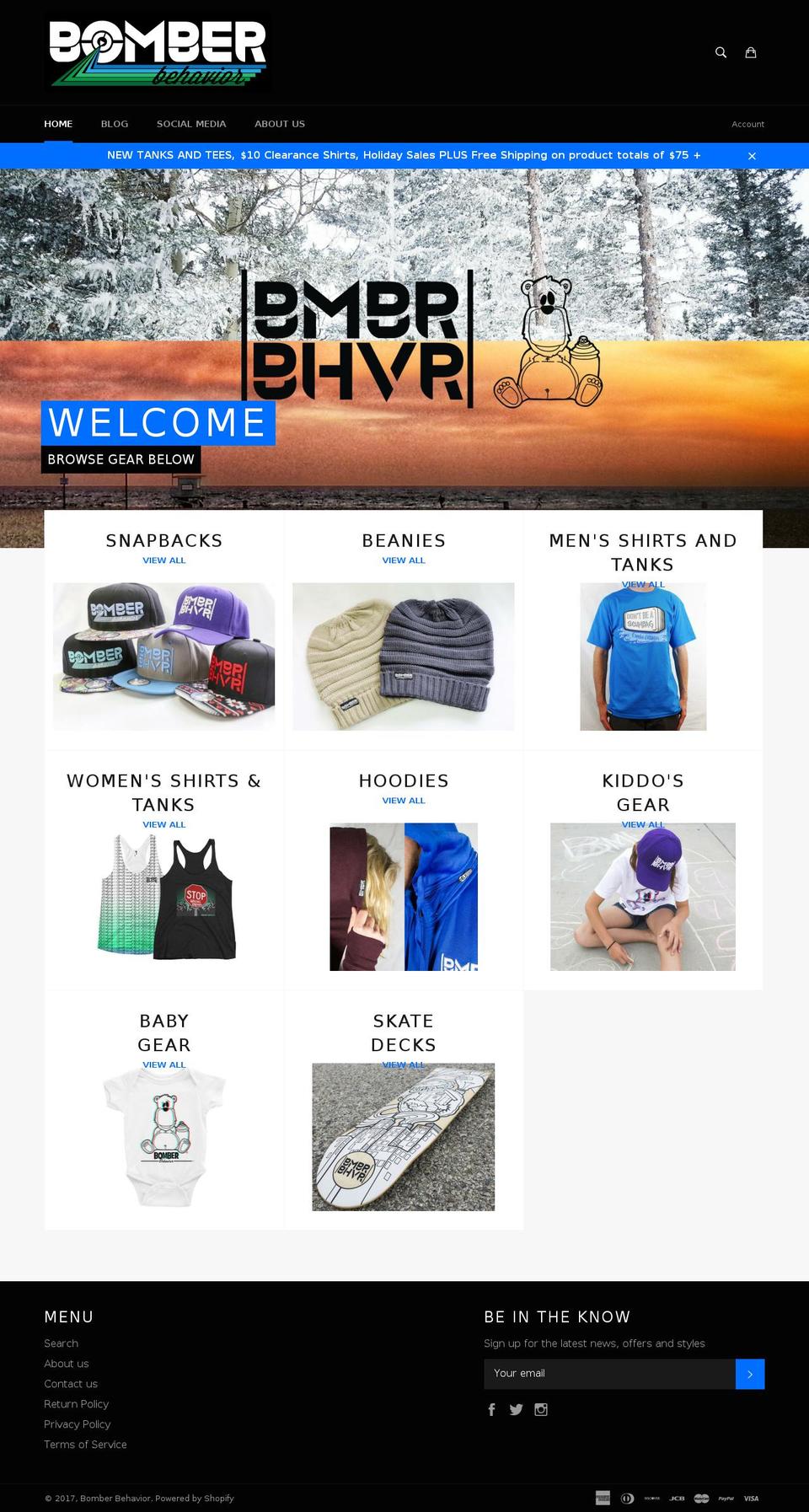 bomberthebear.com shopify website screenshot