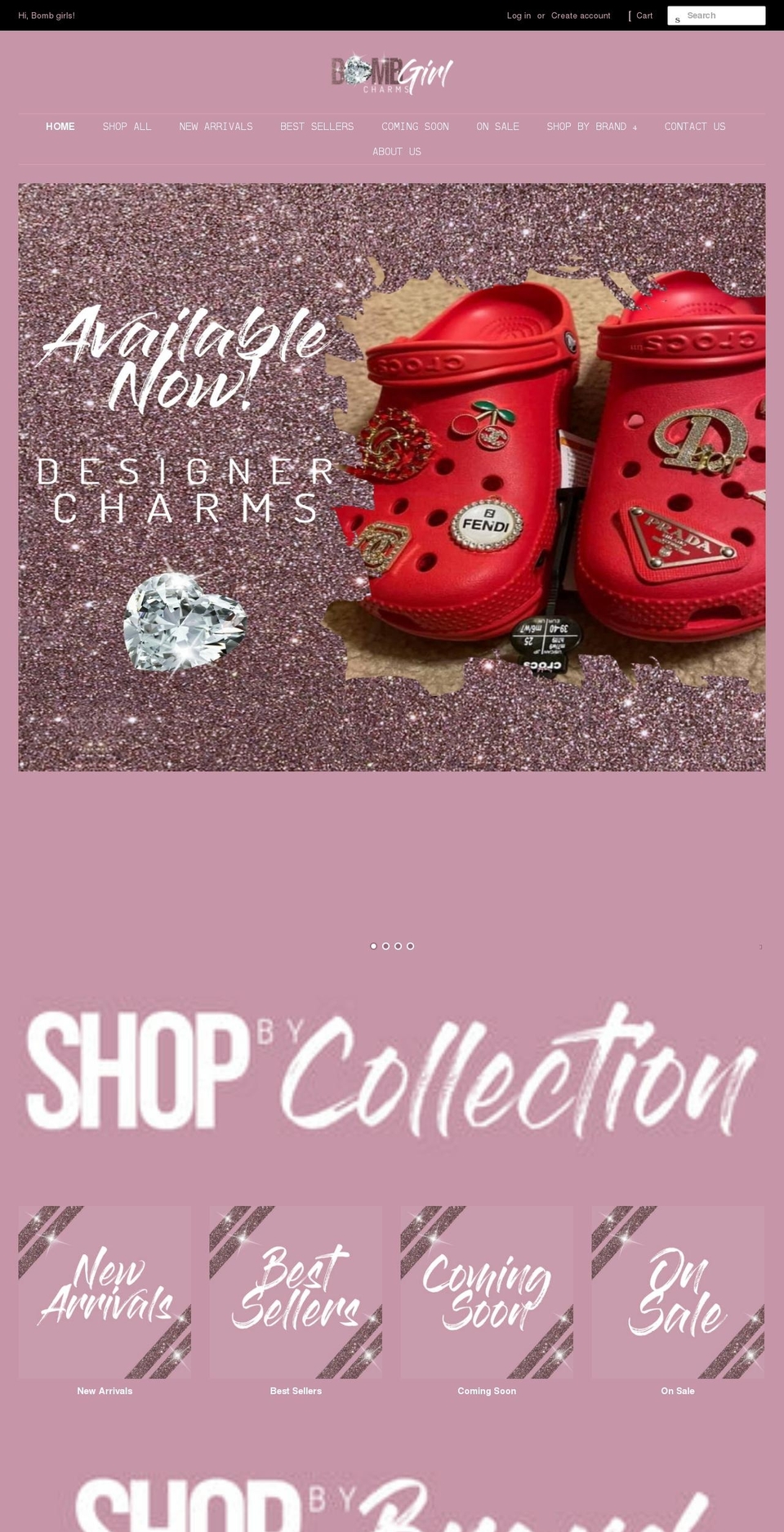 bombgirlcharms.com shopify website screenshot